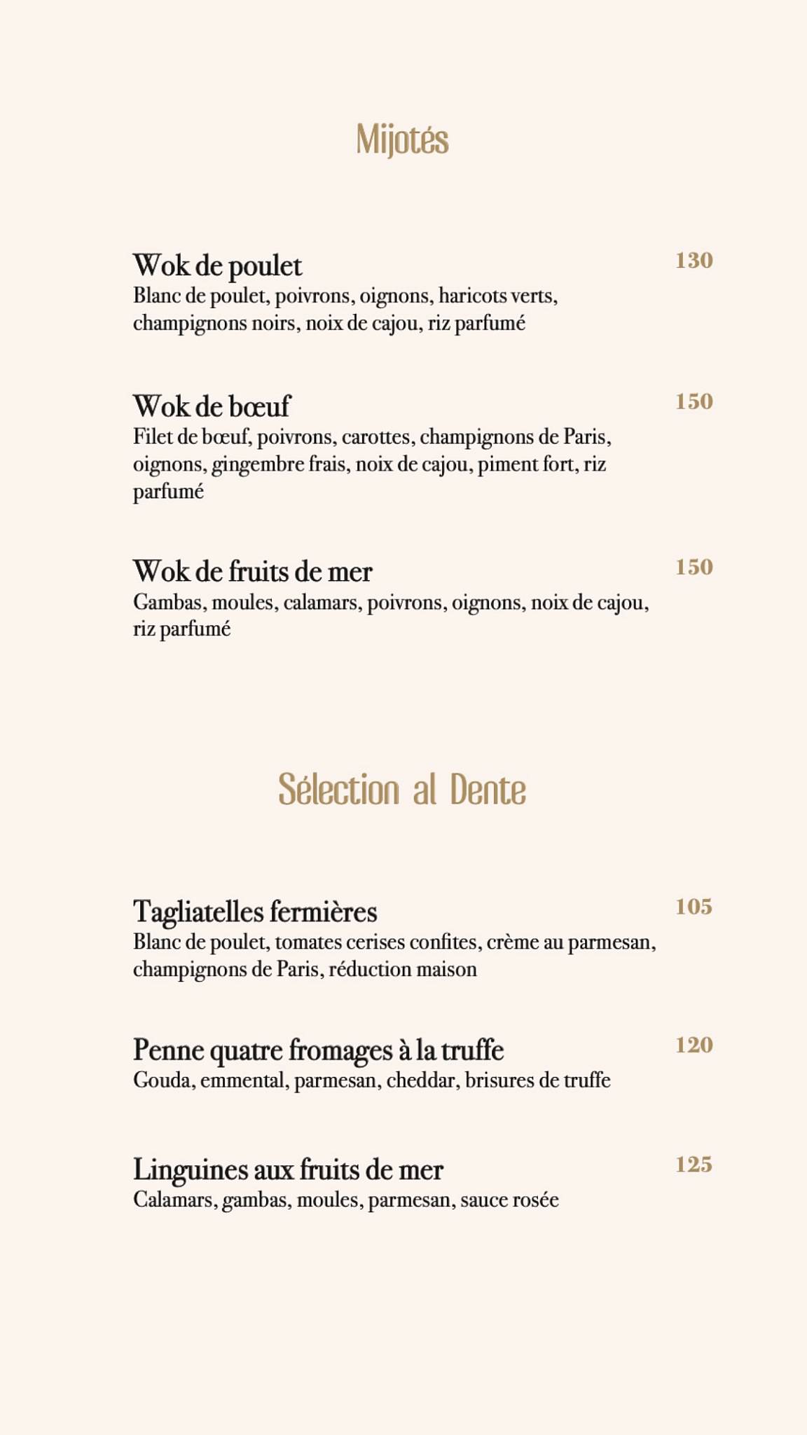 Menu de Shoko Lounge