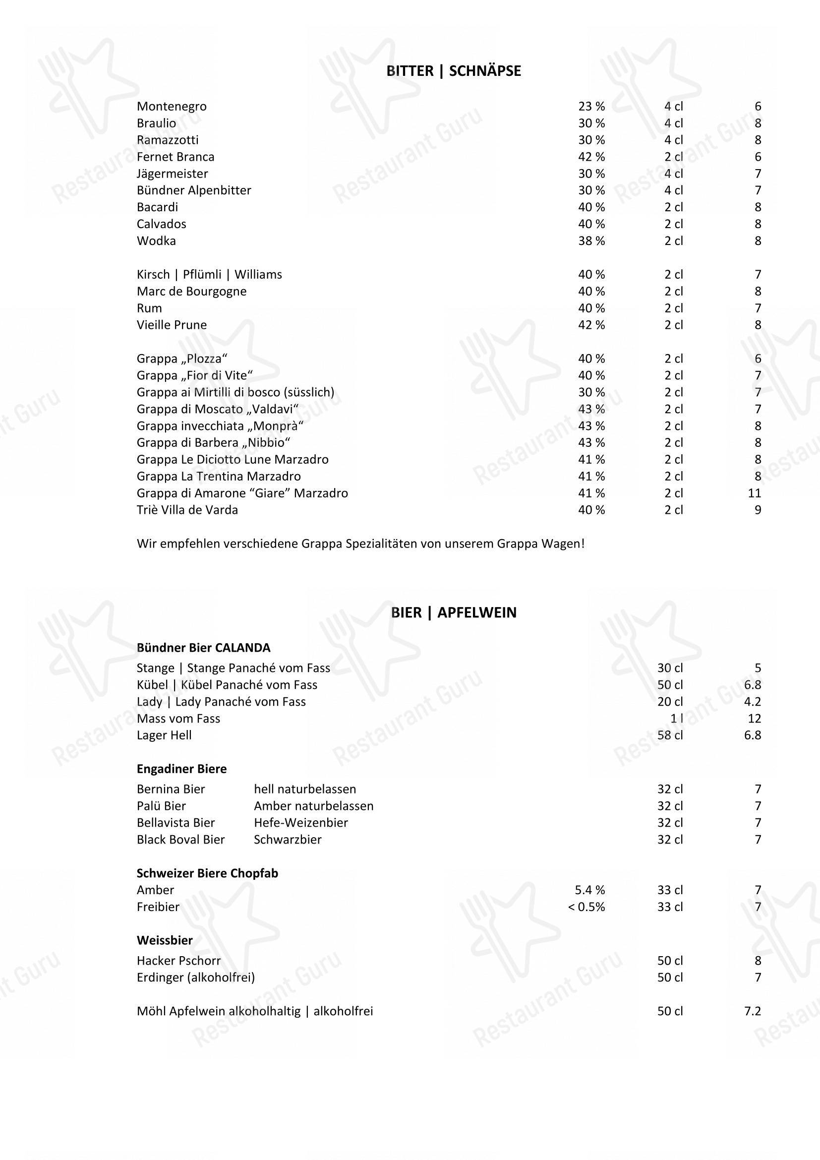 Restaurant Sonne in San Maurizio - Menu bar