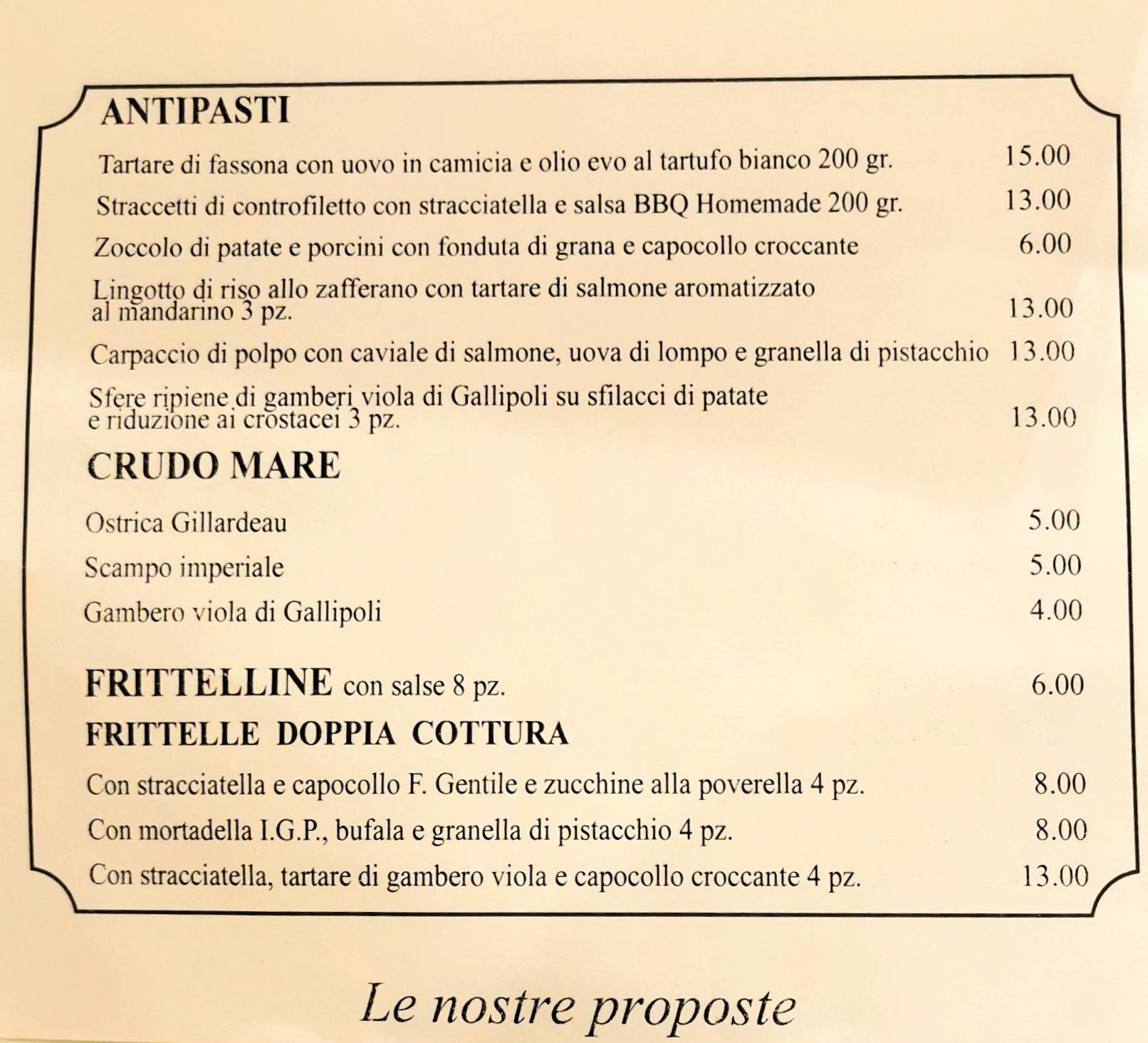 Menu di Spisso Pizza Chef 