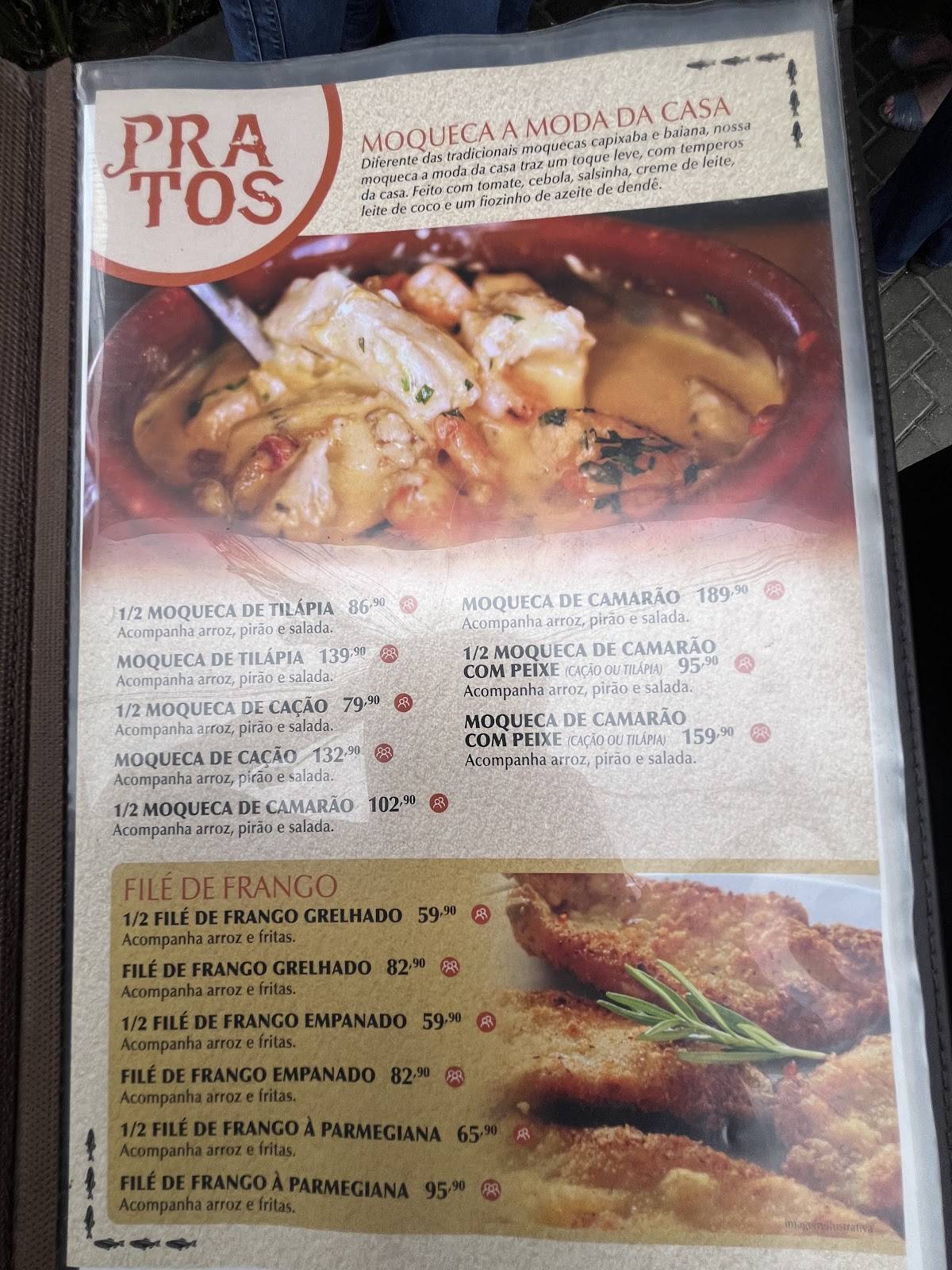 Sr. dos Peixes cardápio