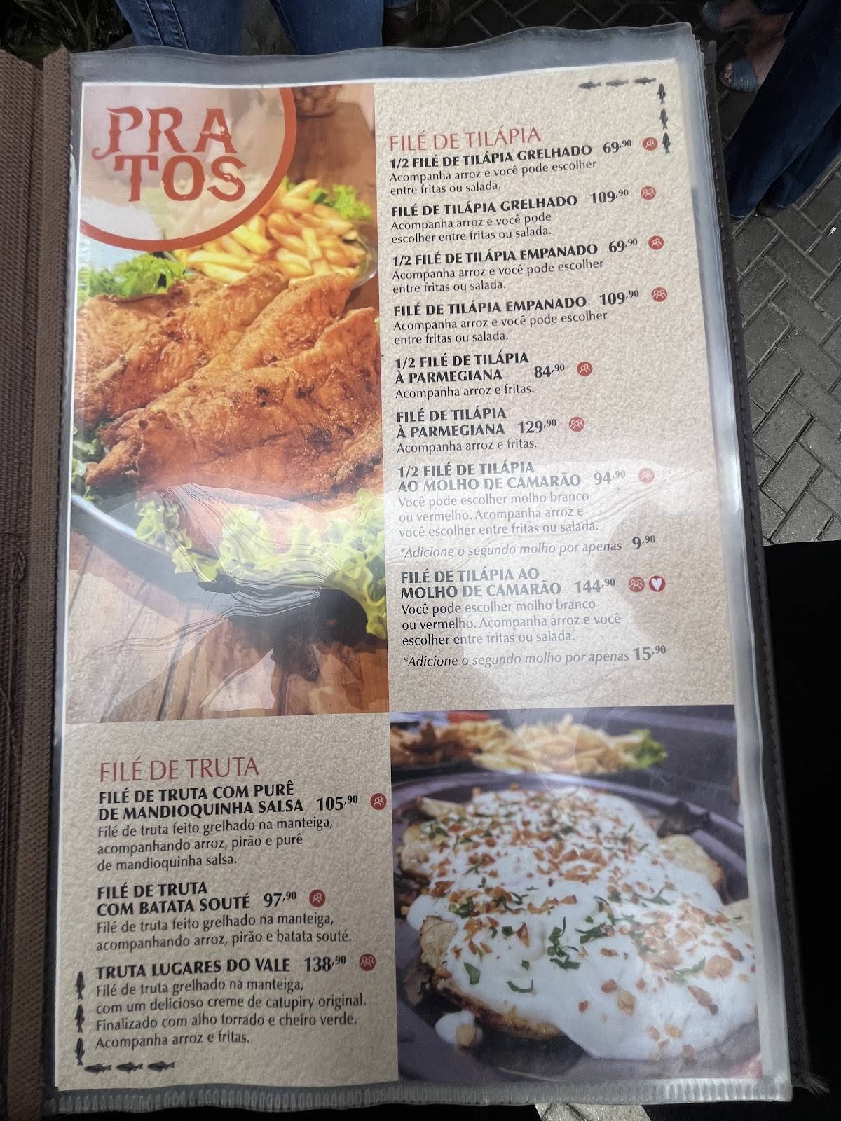 Sr. dos Peixes cardápio