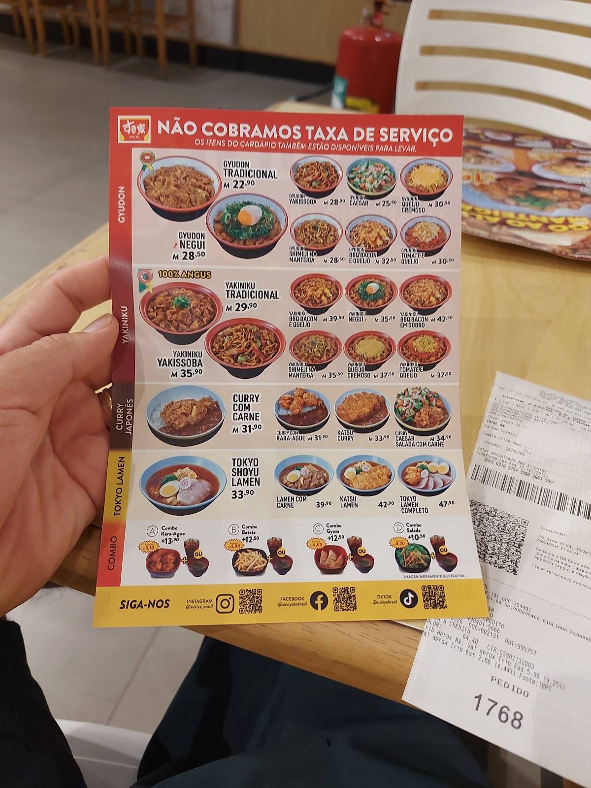 Sukiya cardápio