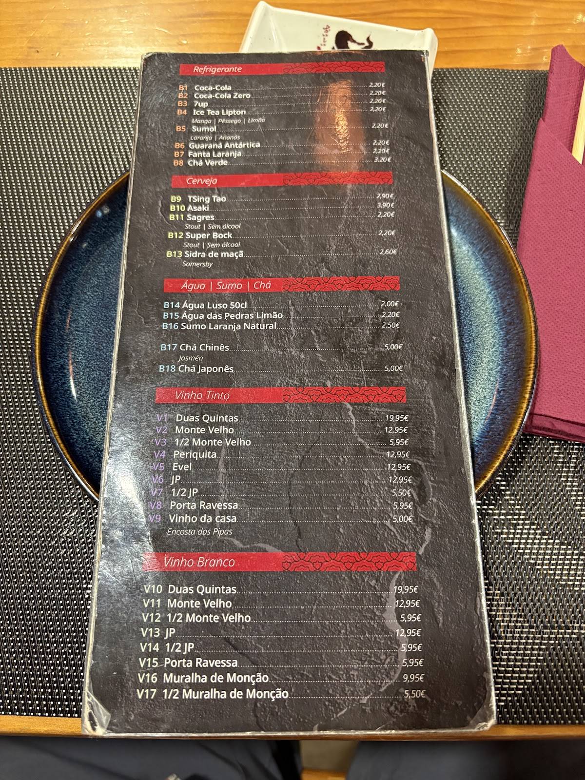 Menu de Sushi Linas