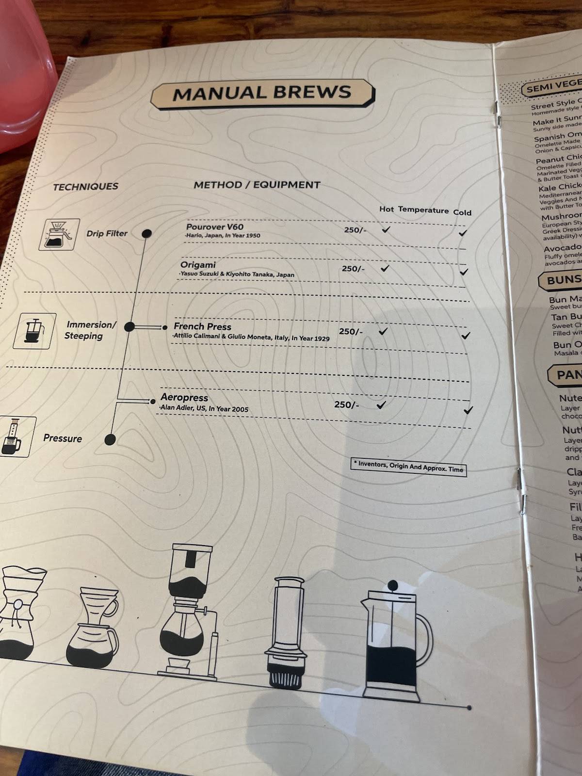 TAN COFFEE menu