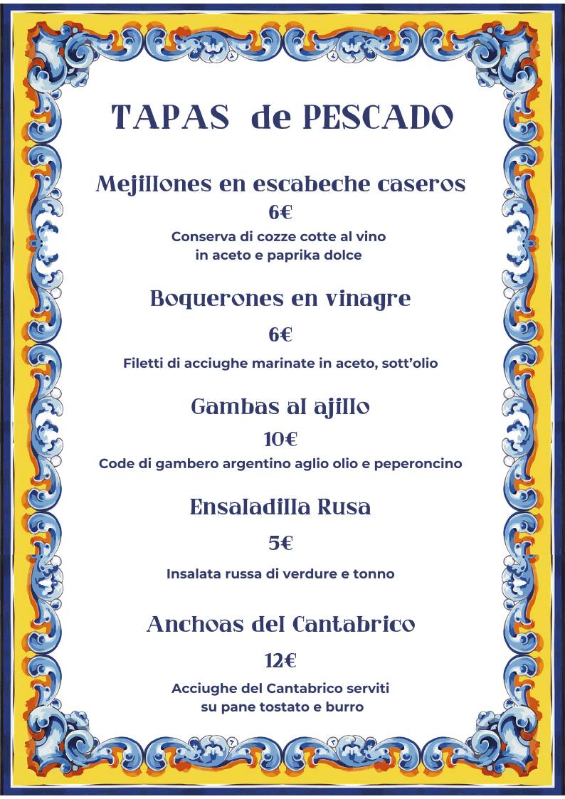 Menu di Taberna Española 