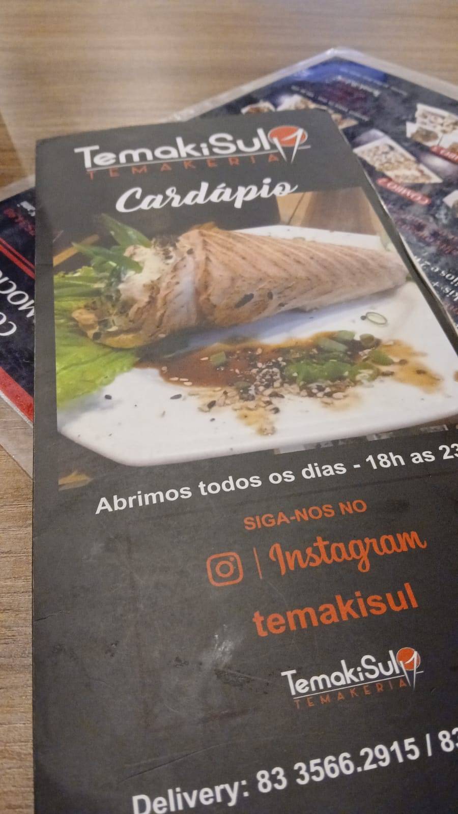 Temakisul cardápio