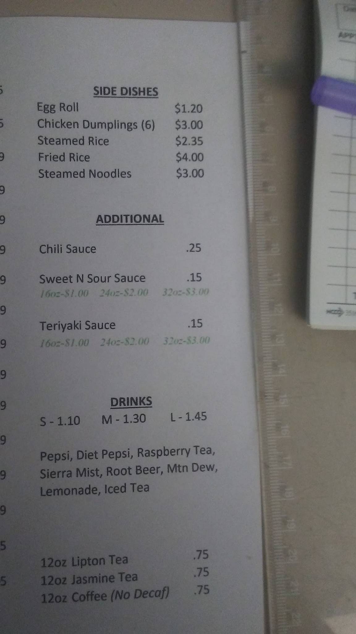 Menu at Teriyaki Chicken Combo restaurant, Kirtland, US64