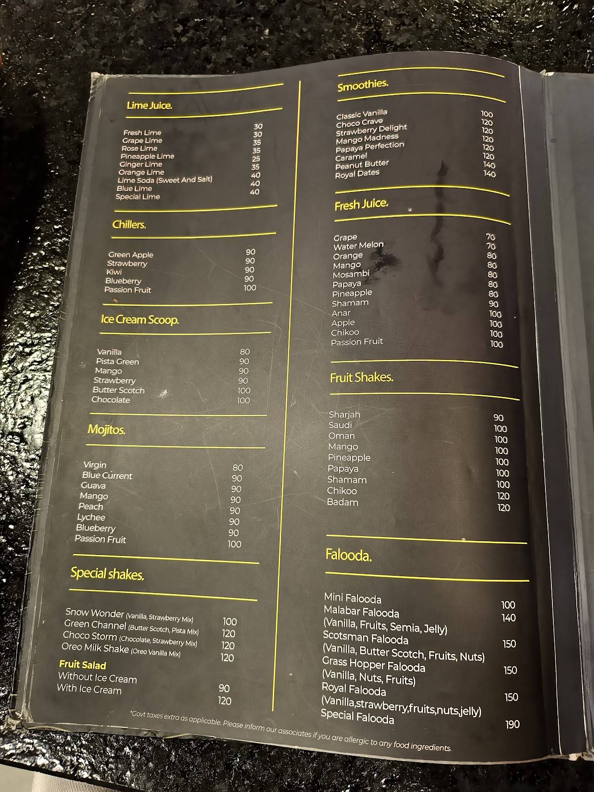Thaal Kitchen menu