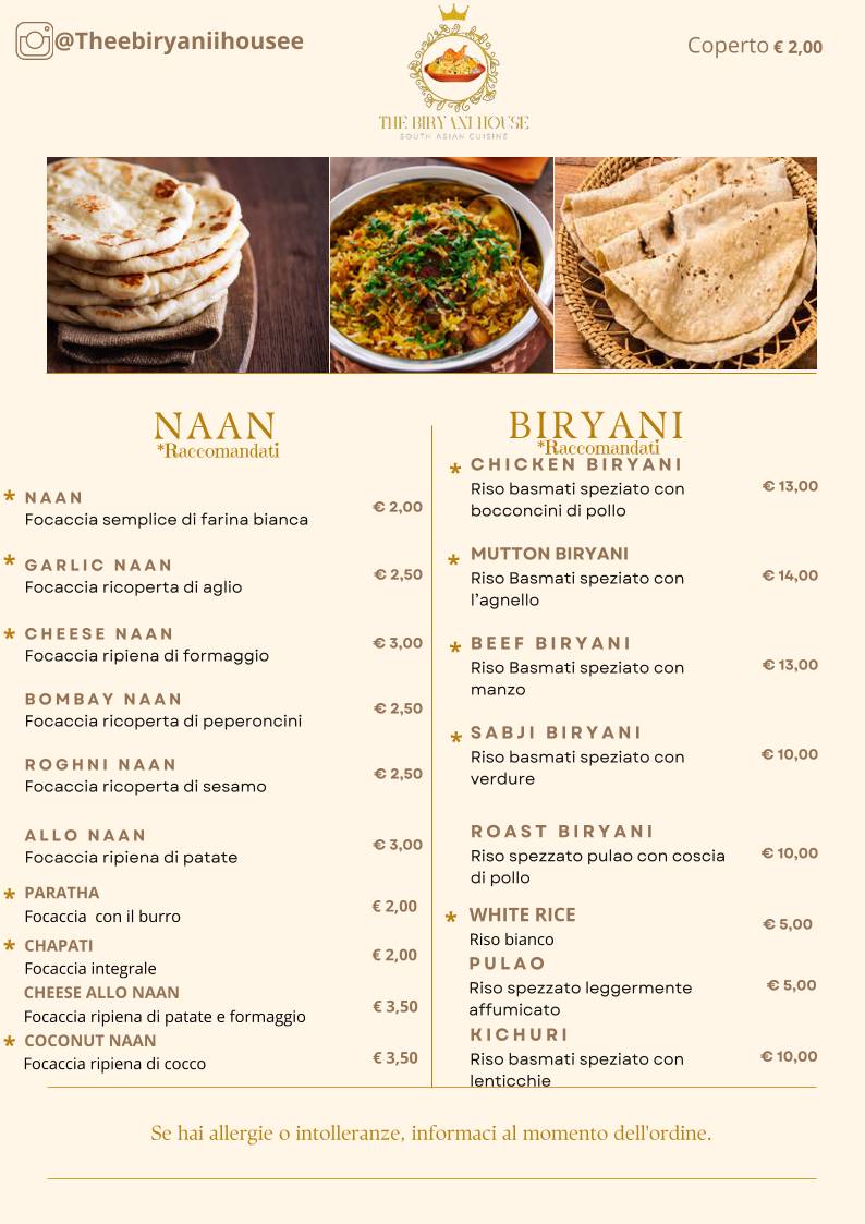 Menu di THE BIRYANI HOUSE SOUTH ASIAN CUISINE 