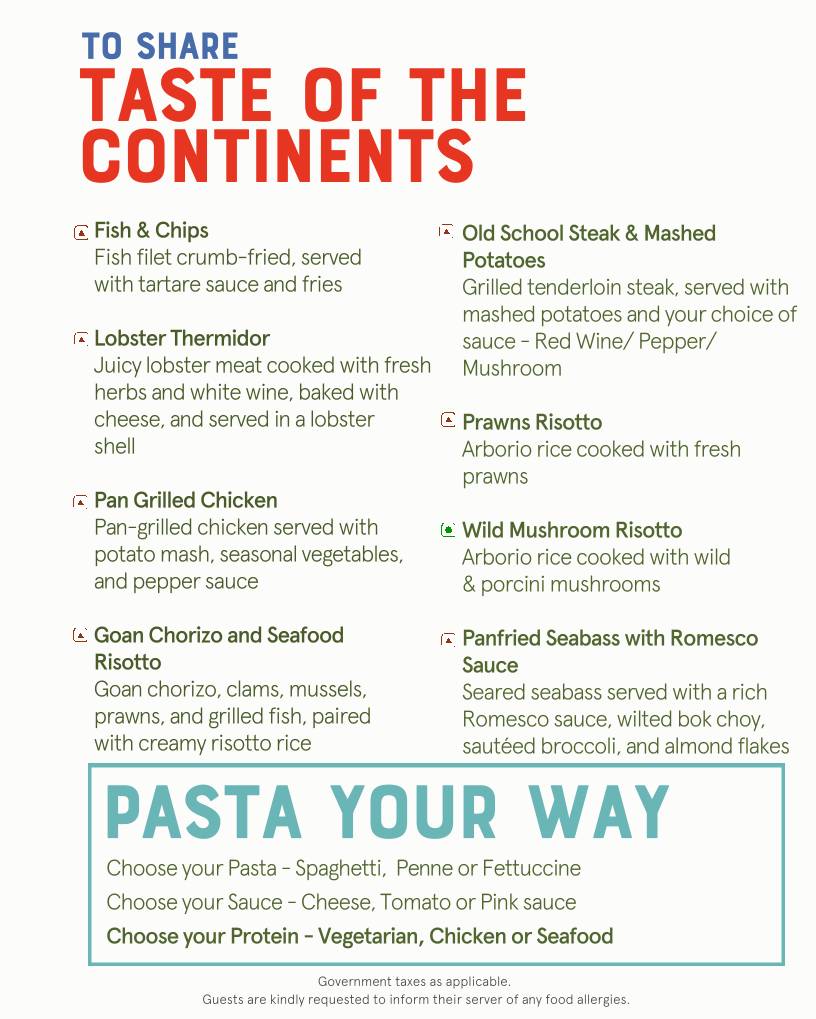 The Fisherman's Wharf Panjim menu