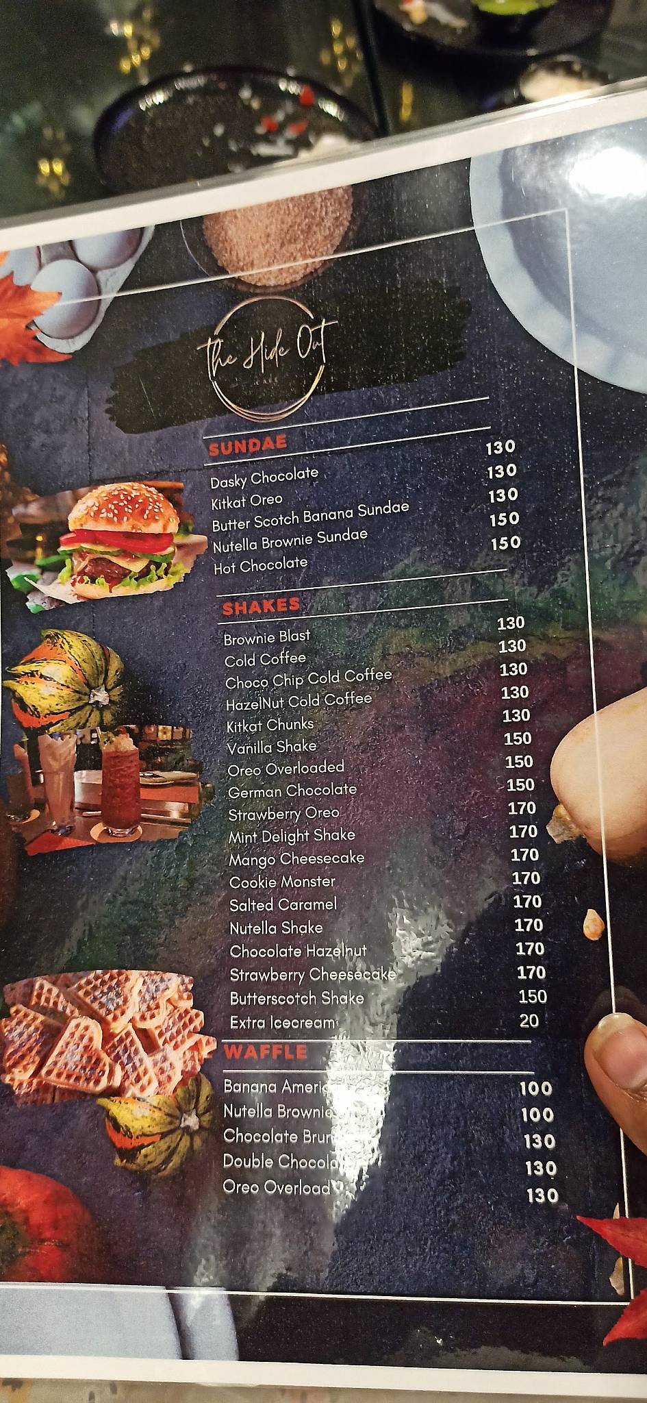 The Hide Out menu
