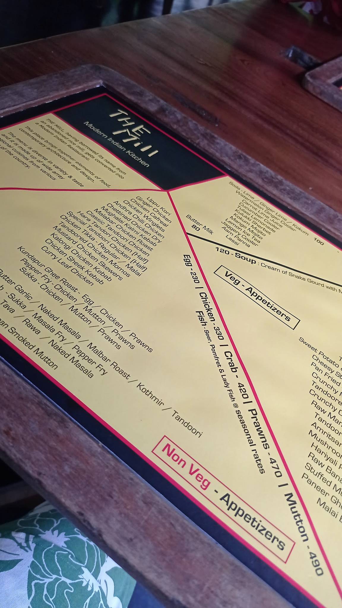 The Mill menu