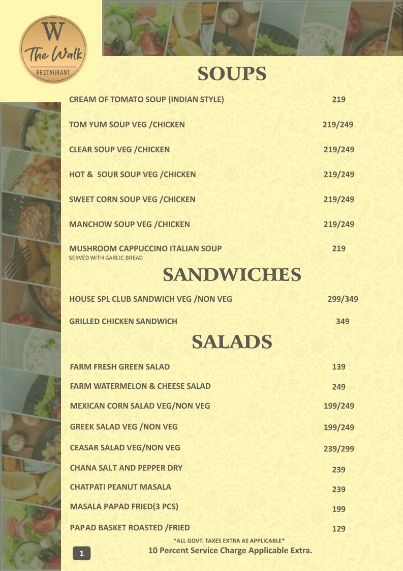 The Walk menu