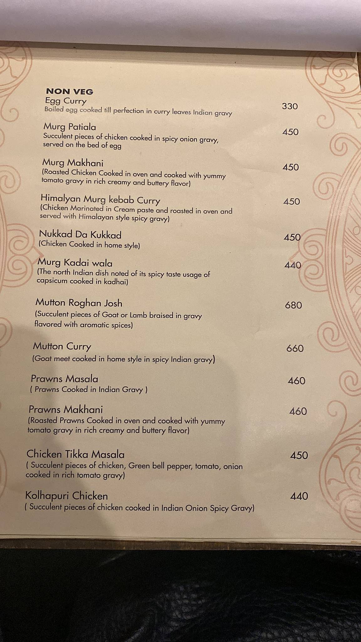 Treetop Tava menu