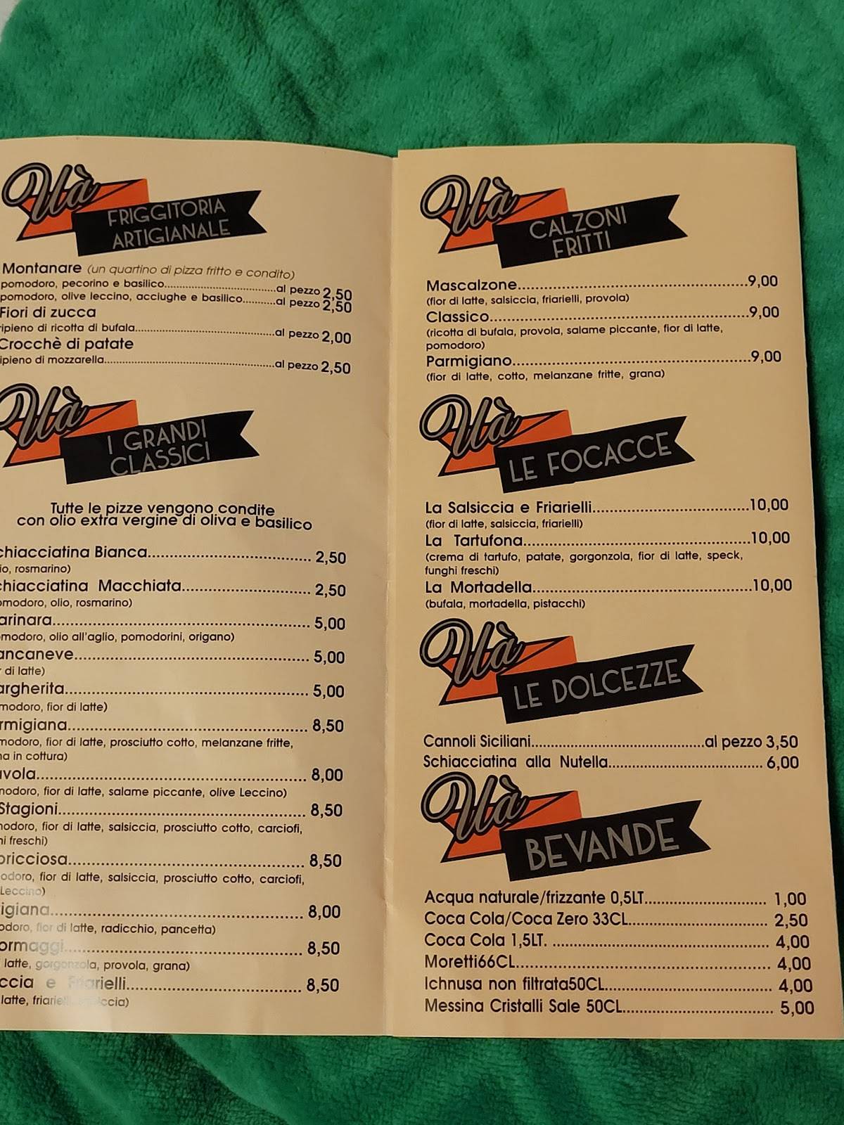 Menu di Uà Arte & Pizza 