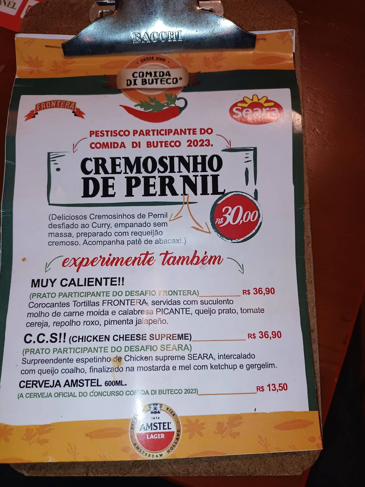 Varanda Restô Beer cardápio