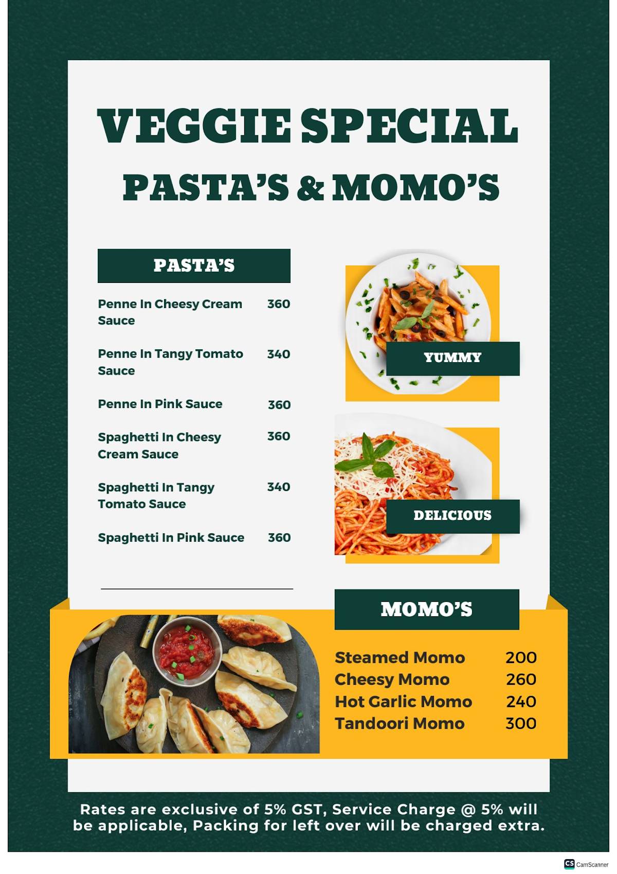 Veggie Delight Goa menu