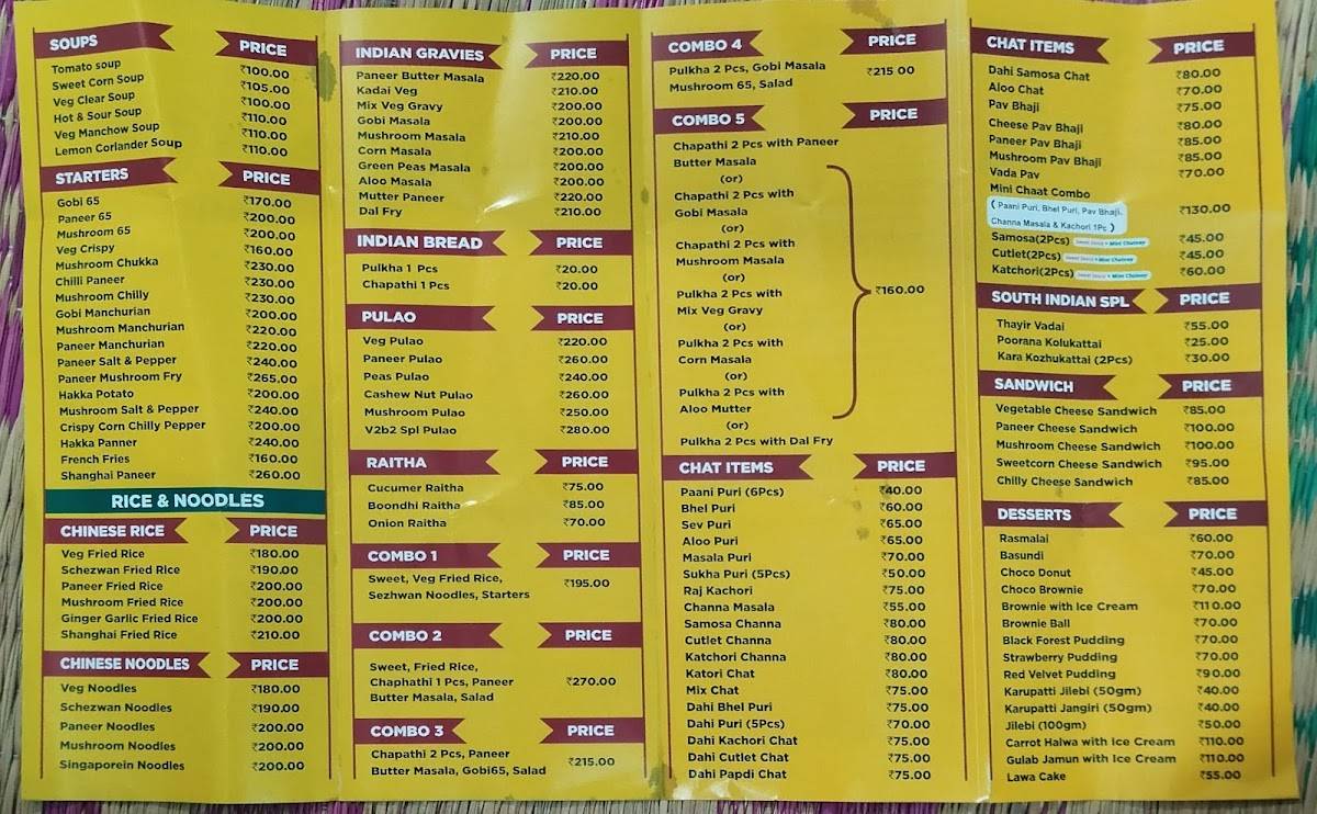 Velacherry Venkateshwara Boli Stall & Bakery menu