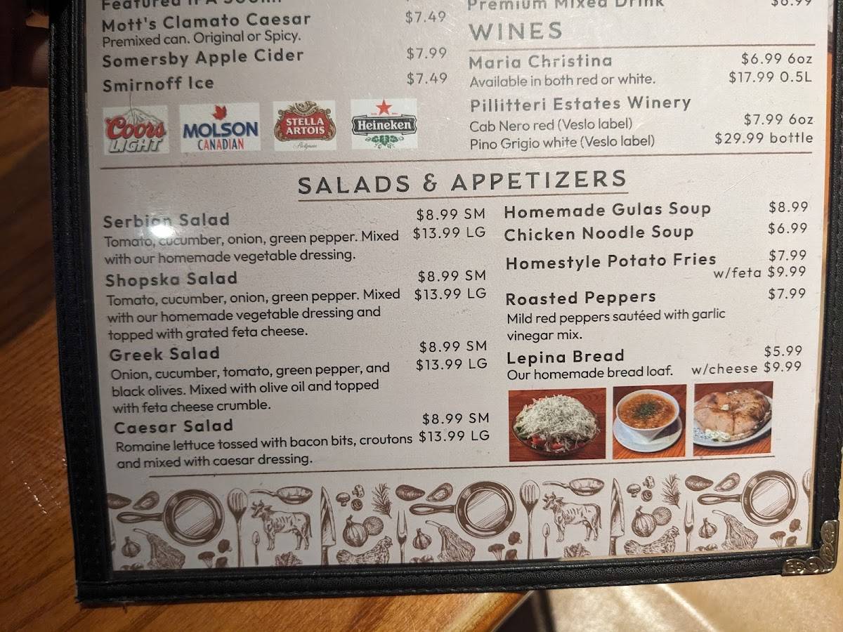Menu de Veslo Family Restaurant