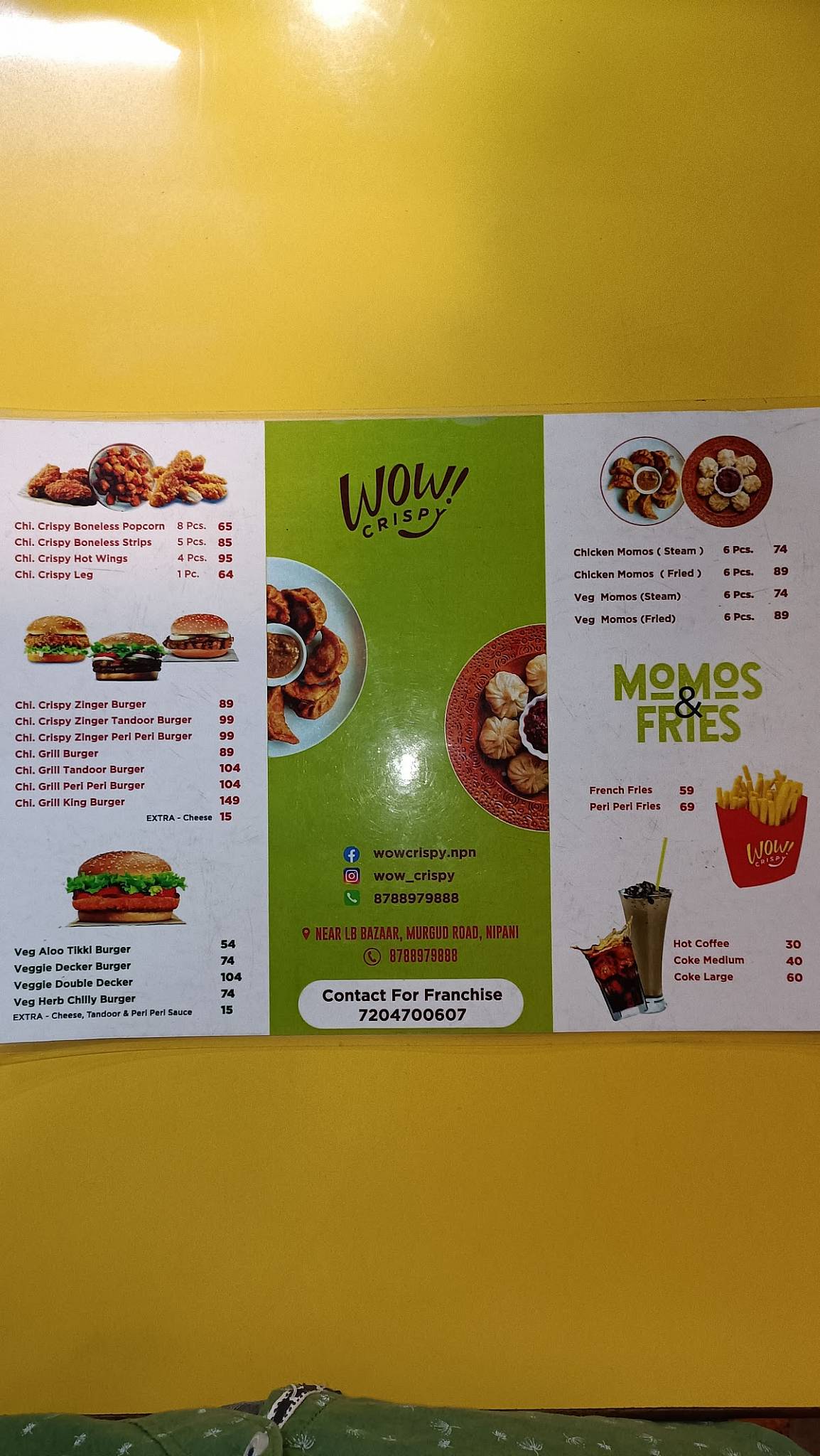 Wow Crispy menu