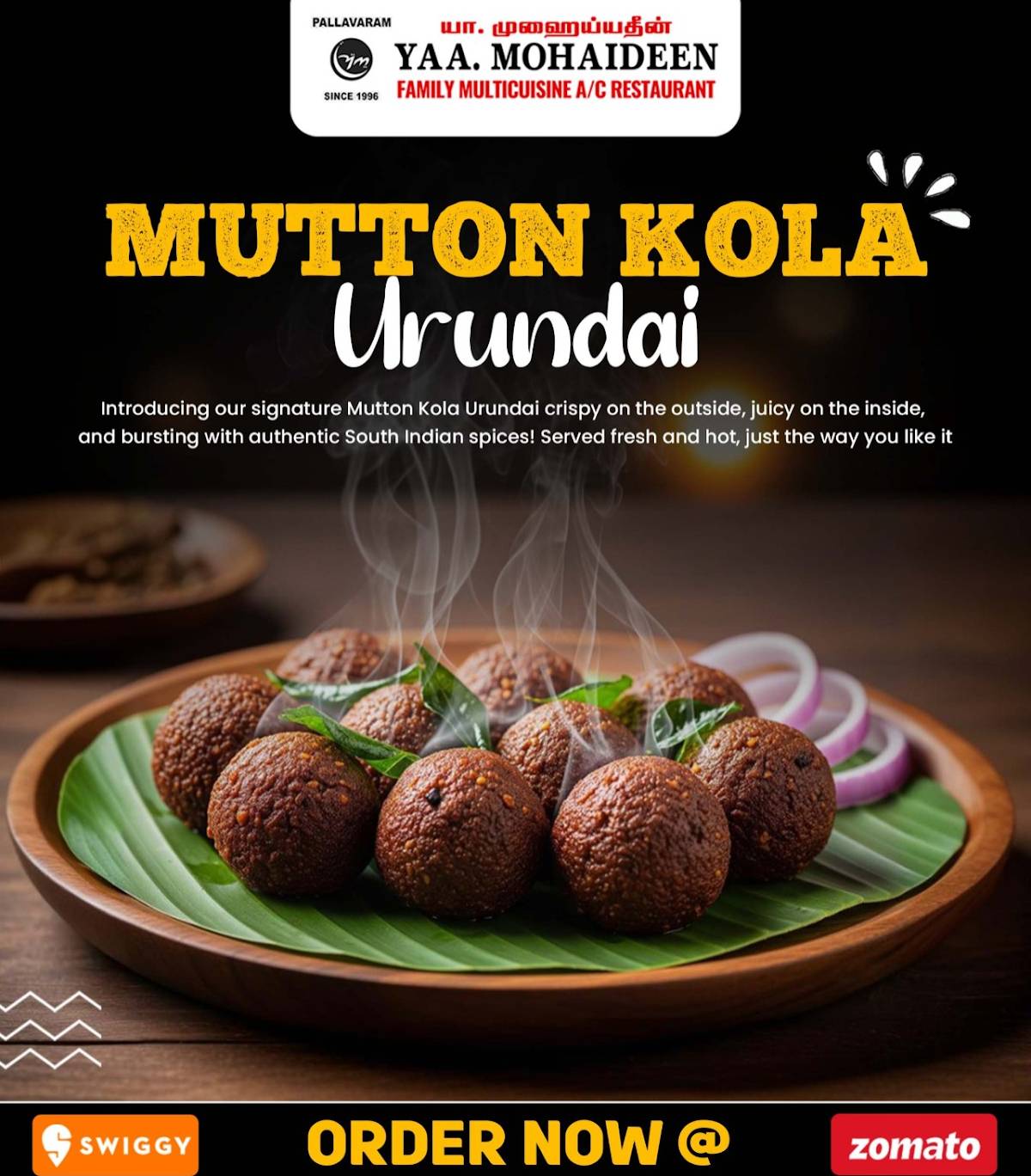 Yaa Mohaideen Biryani Restaurant Pondicherry multicuisine restaurant menu