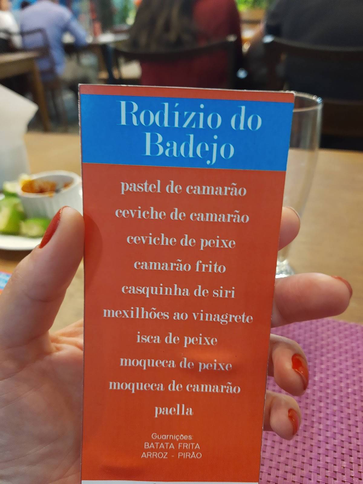 Restaurante Badejo cardápio
