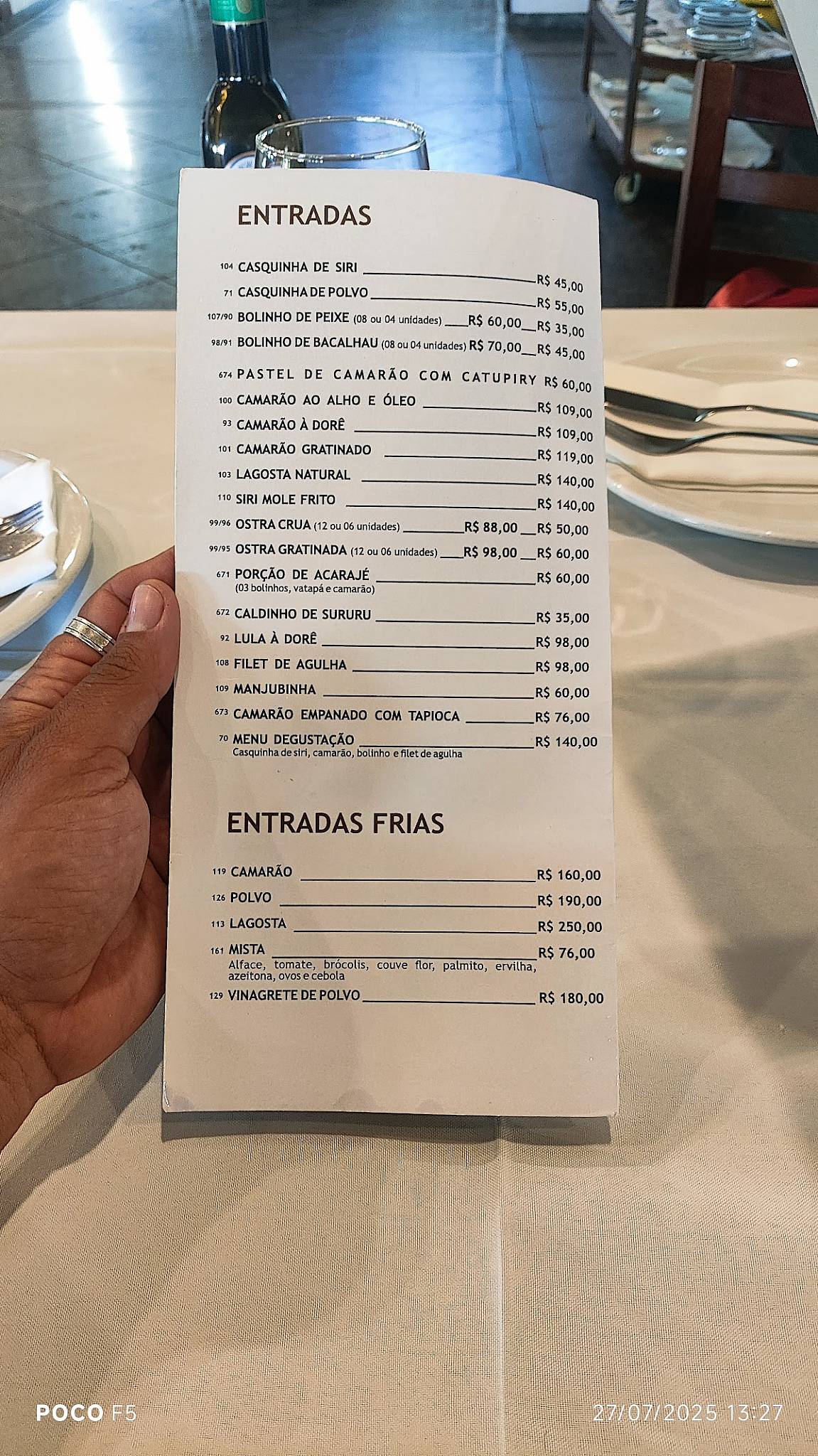 Bargaço cardápio
