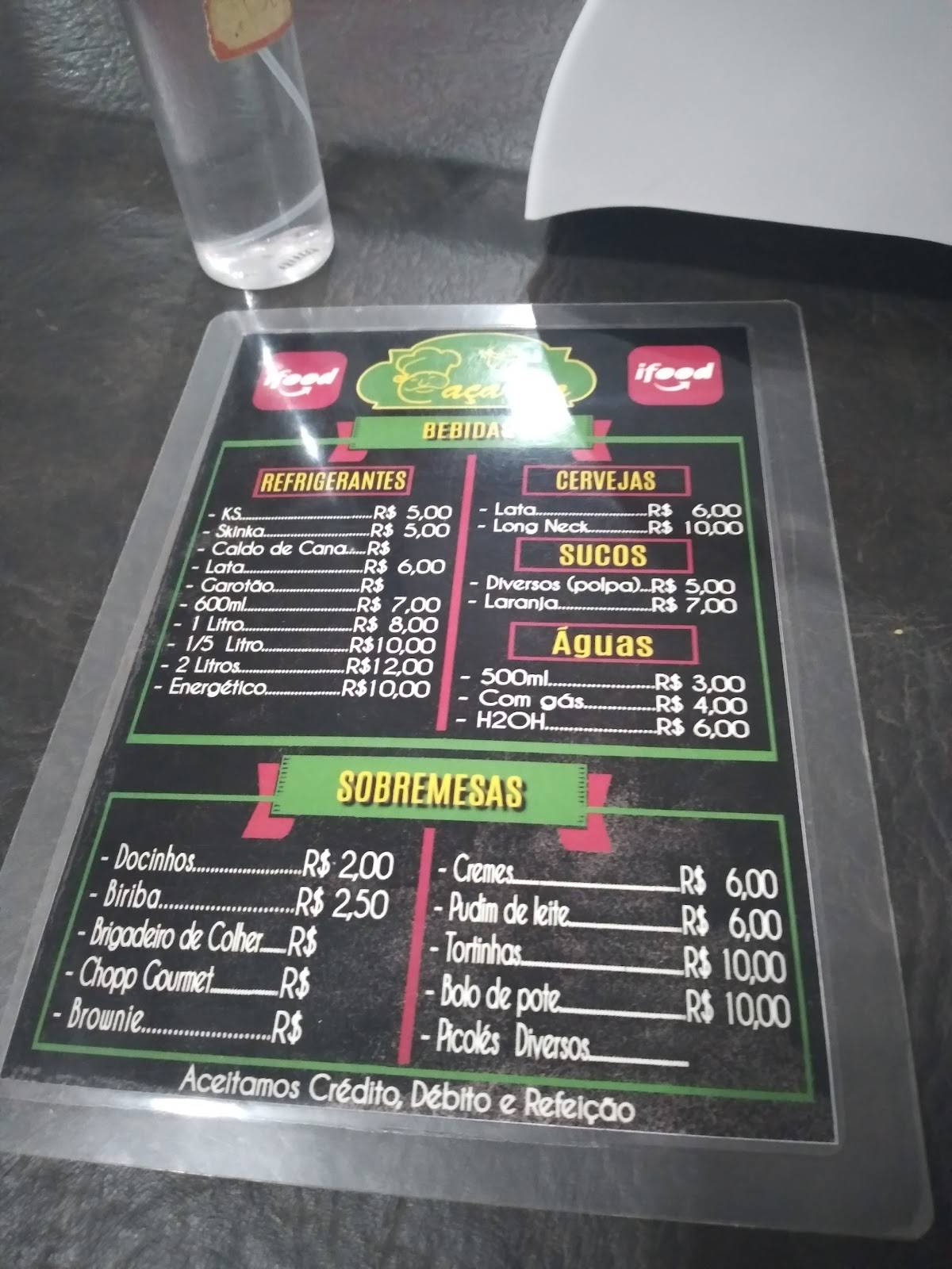 Restaurante Caçarola cardápio