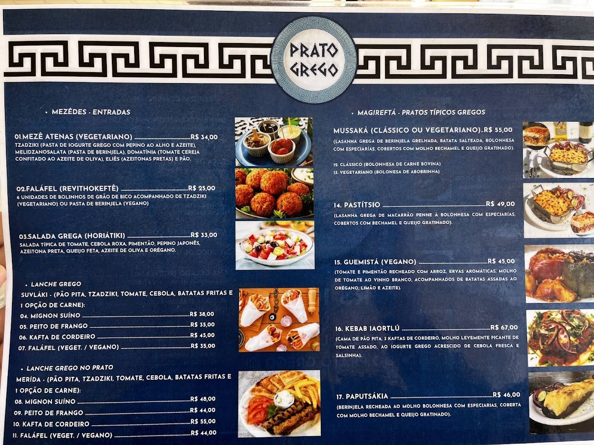 Restaurante Grego Prato Grego cardápio