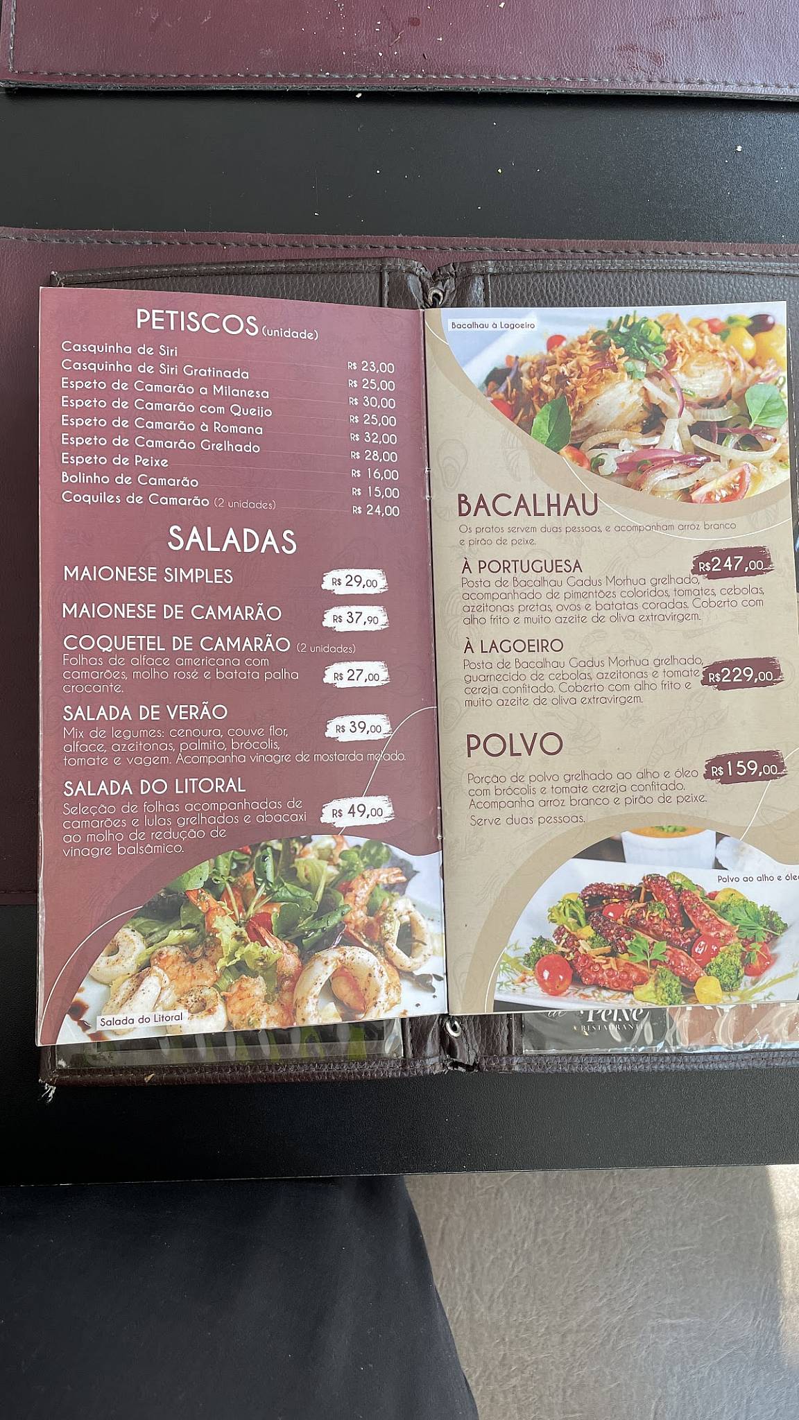 Rabo De Peixe cardápio