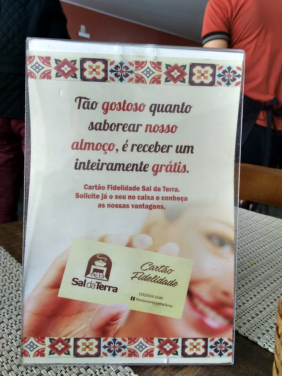Restaurante Sal da Terra cardápio