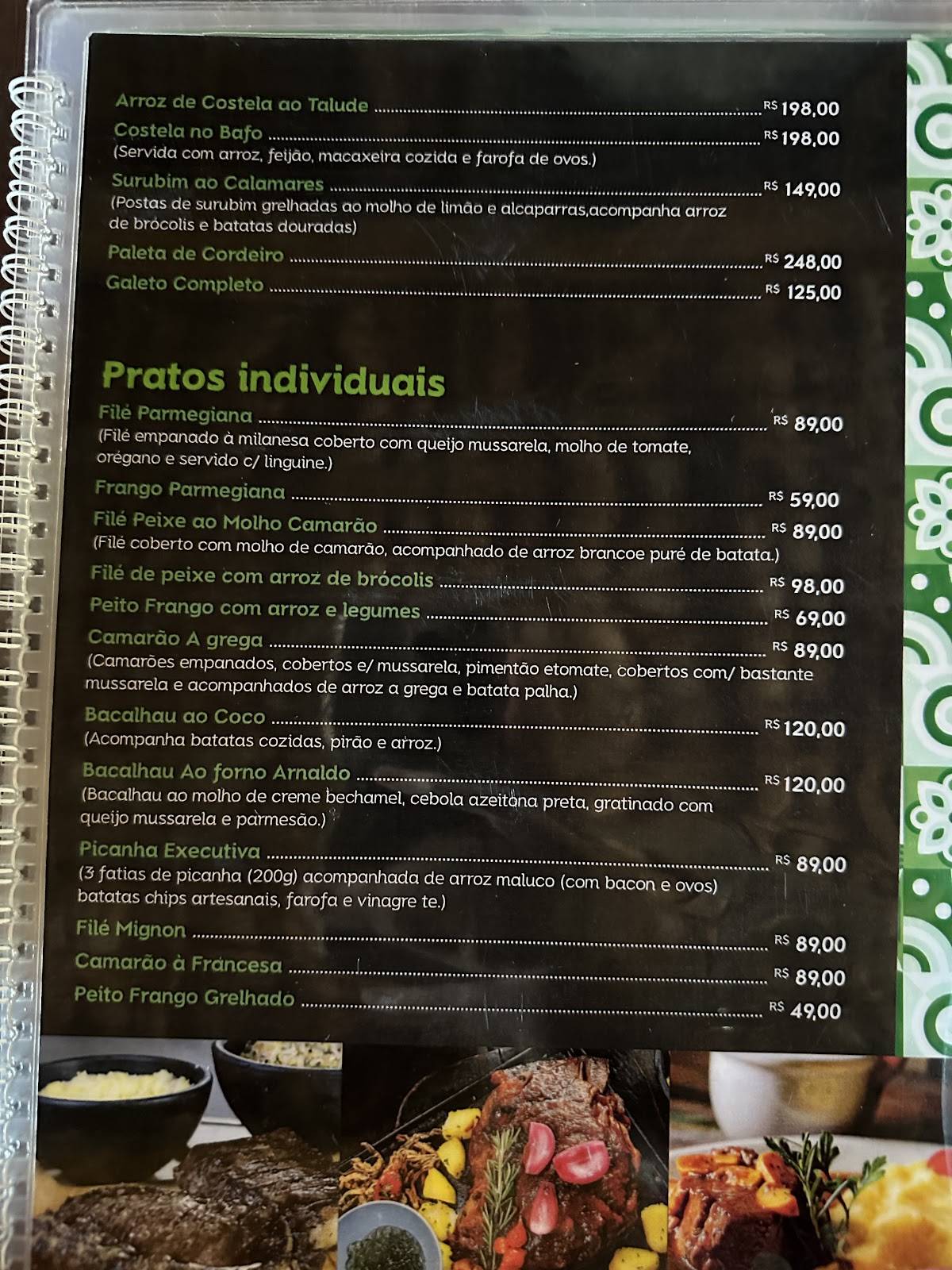 Restaurante Talude cardápio