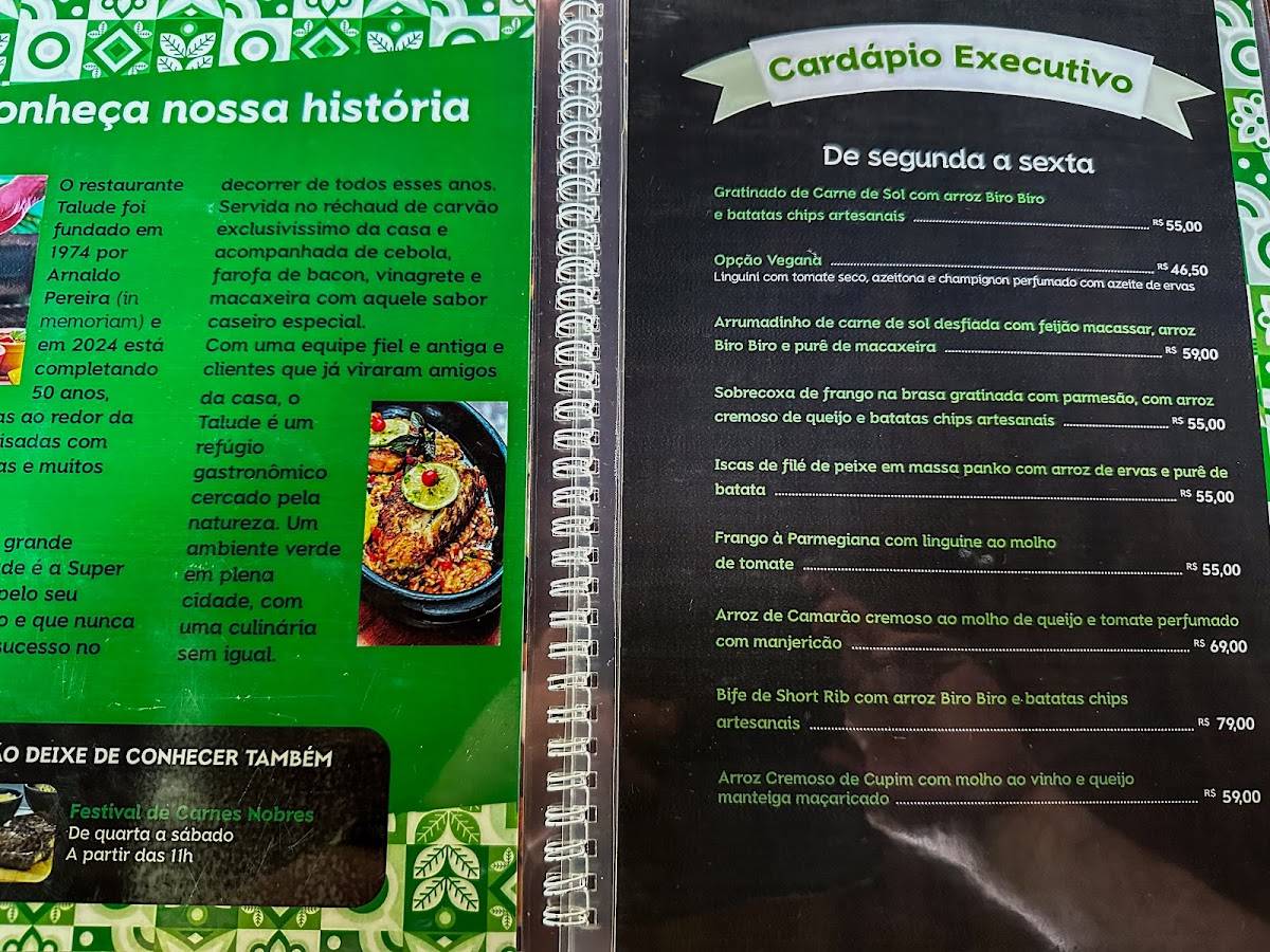 Restaurante Talude cardápio