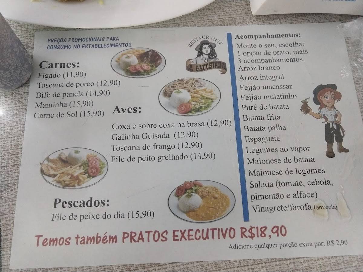 Restaurante a Gauchinha cardápio