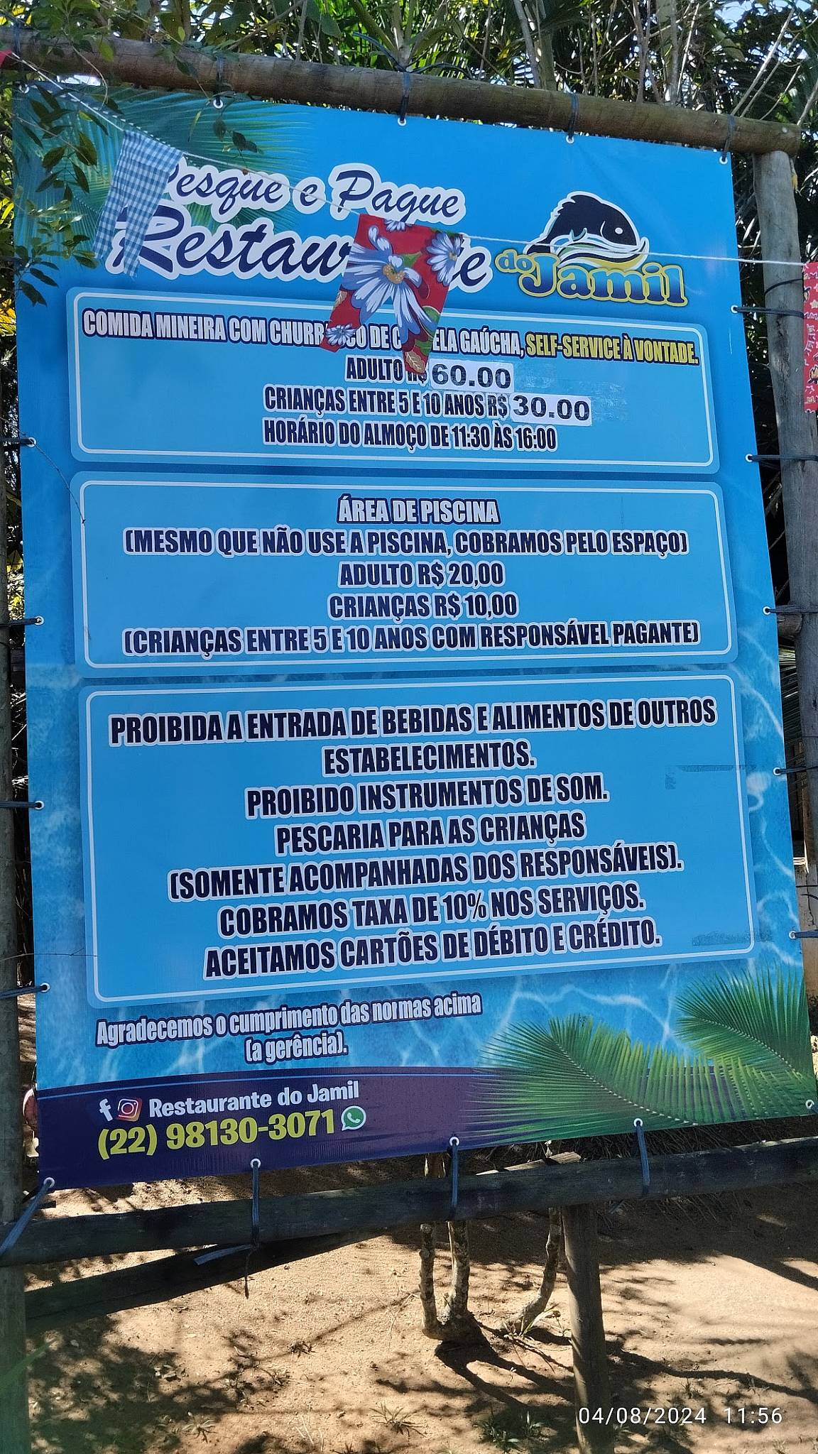 Restaurante do Jamil Cantagalo cardápio