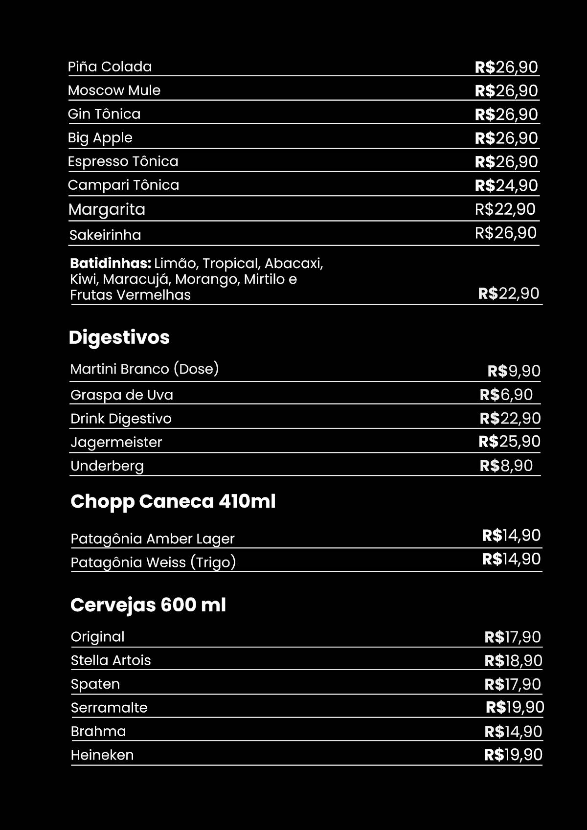 Restaurante e Churrascaria Tesser cardápio