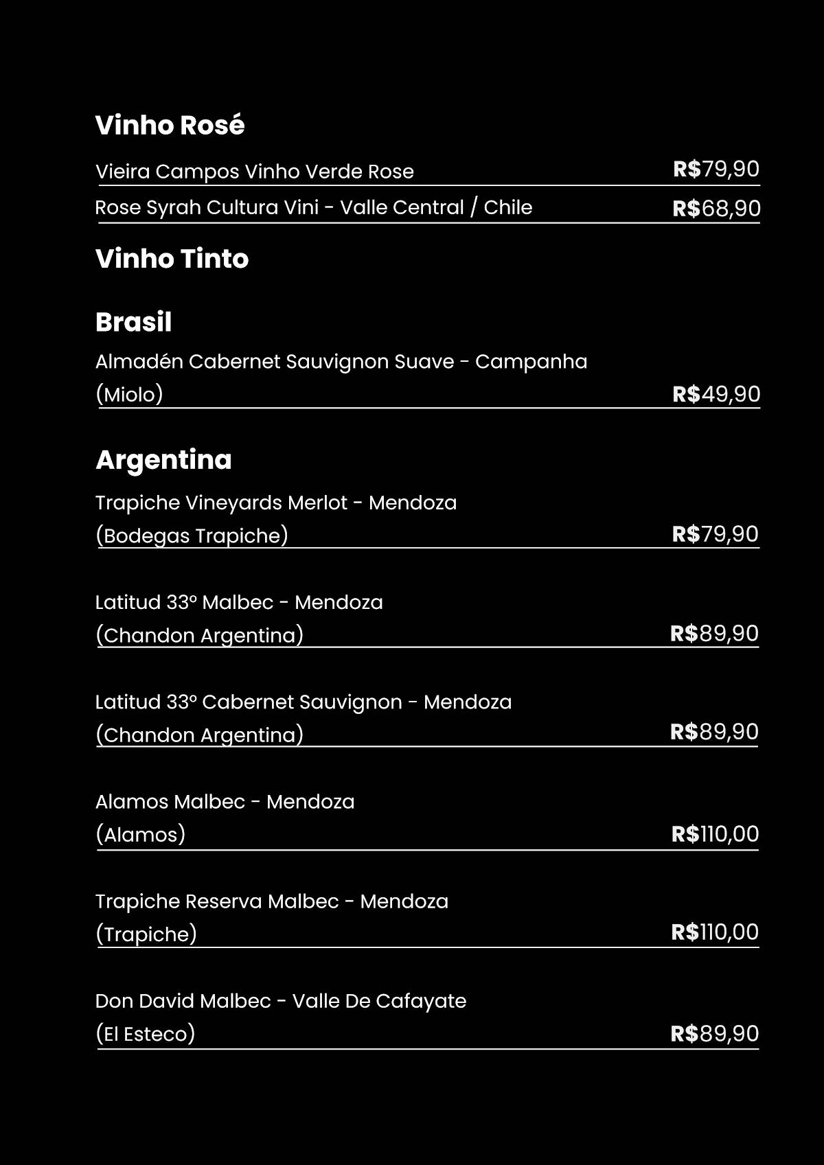 Restaurante e Churrascaria Tesser cardápio