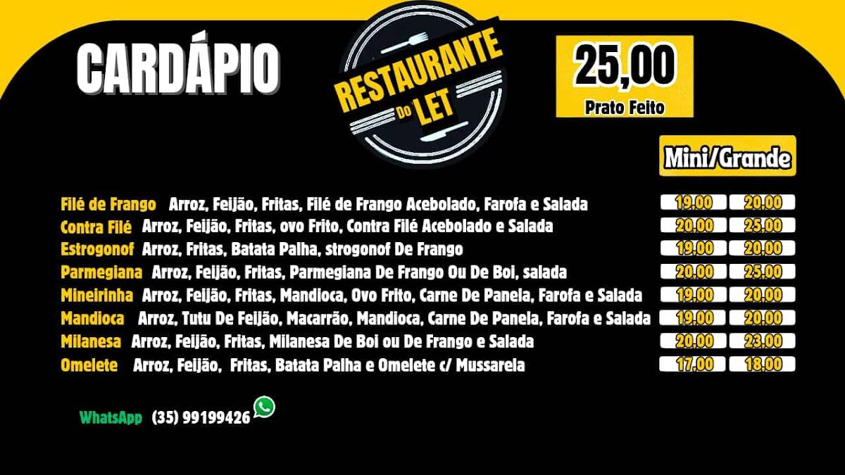 Restaurante lanchonete pizzaria do let cardápio
