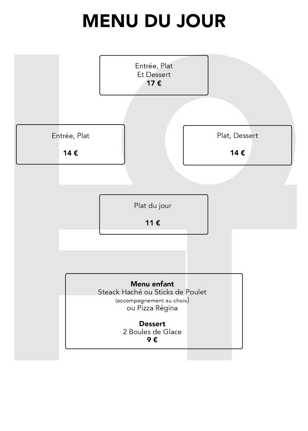 Menu de Rest'o loft