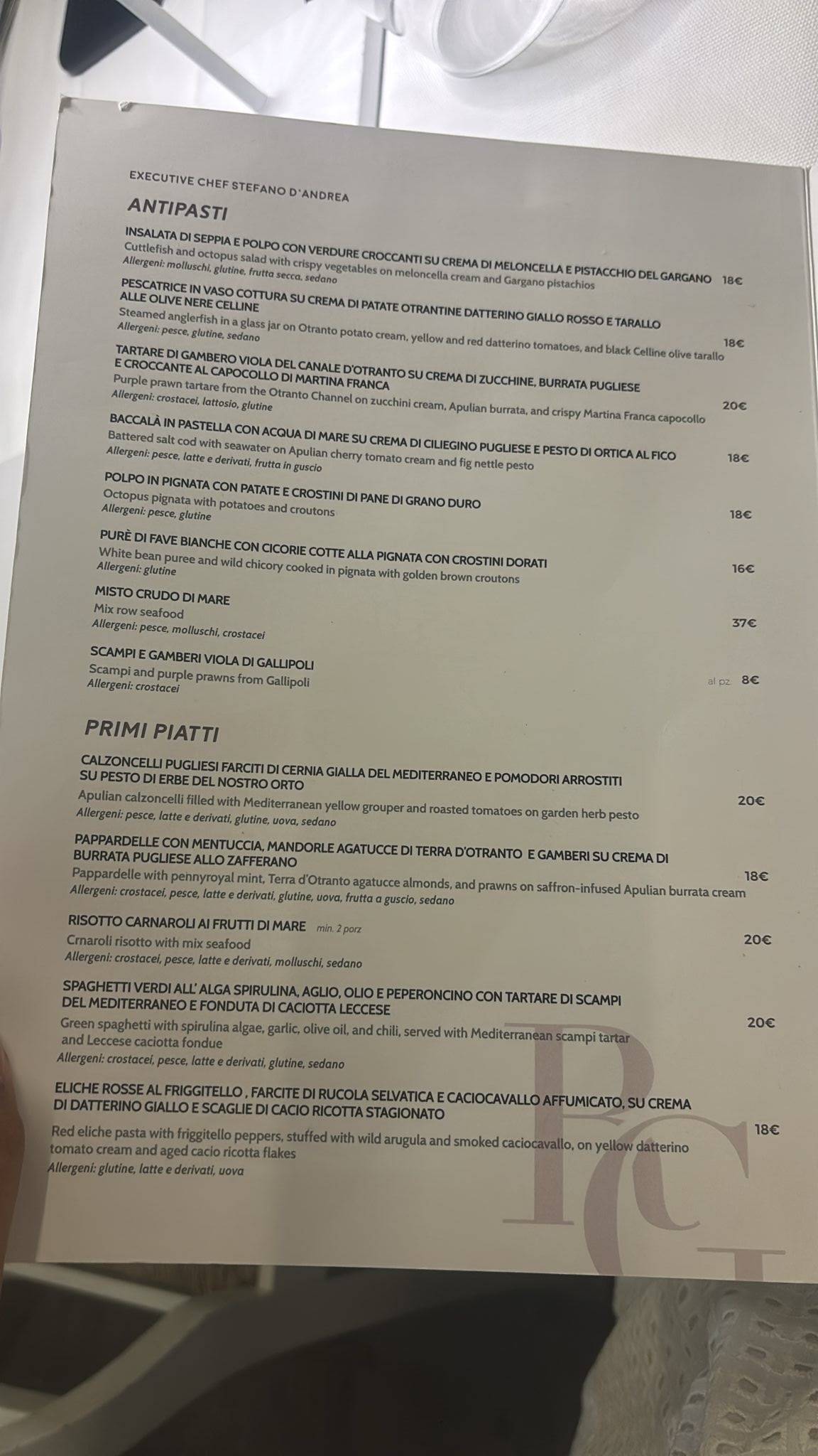 Menu di Retro Gusto 