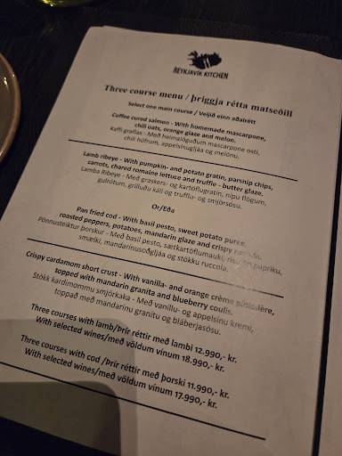 Menu de Reykjavík Kitchen