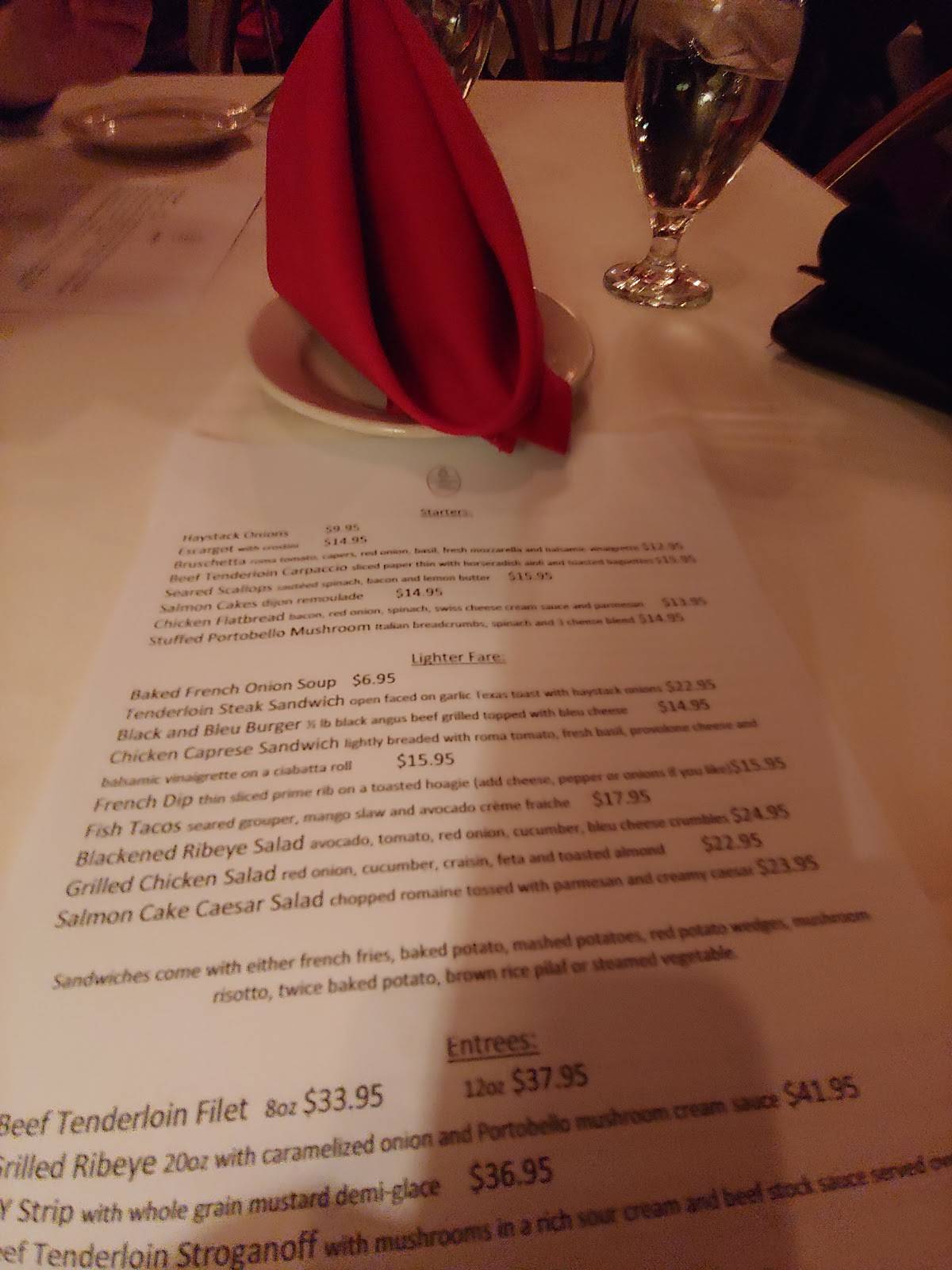 Menu at The Copper Dock restaurant, Richfield