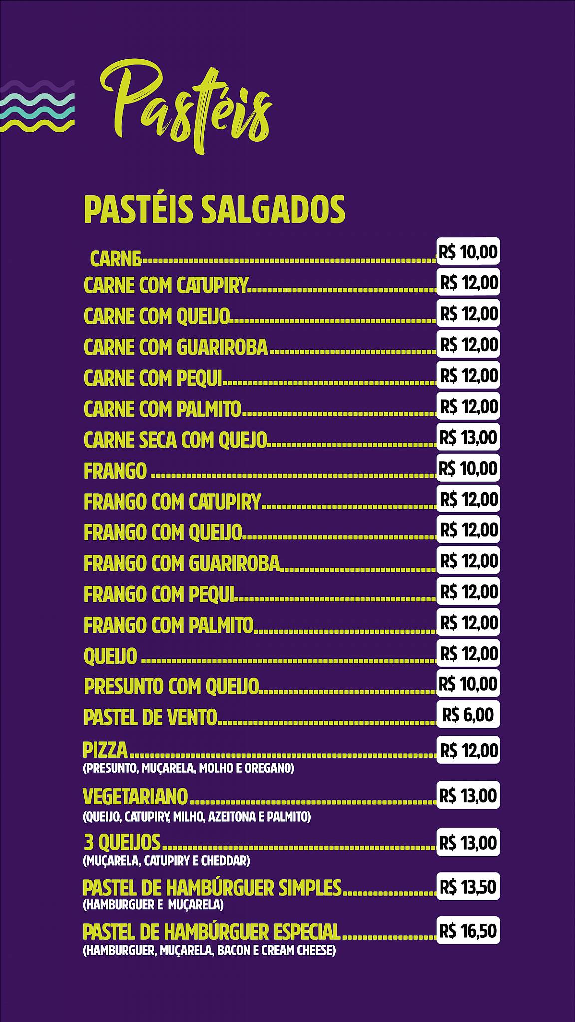 Duda Açaí cardápio