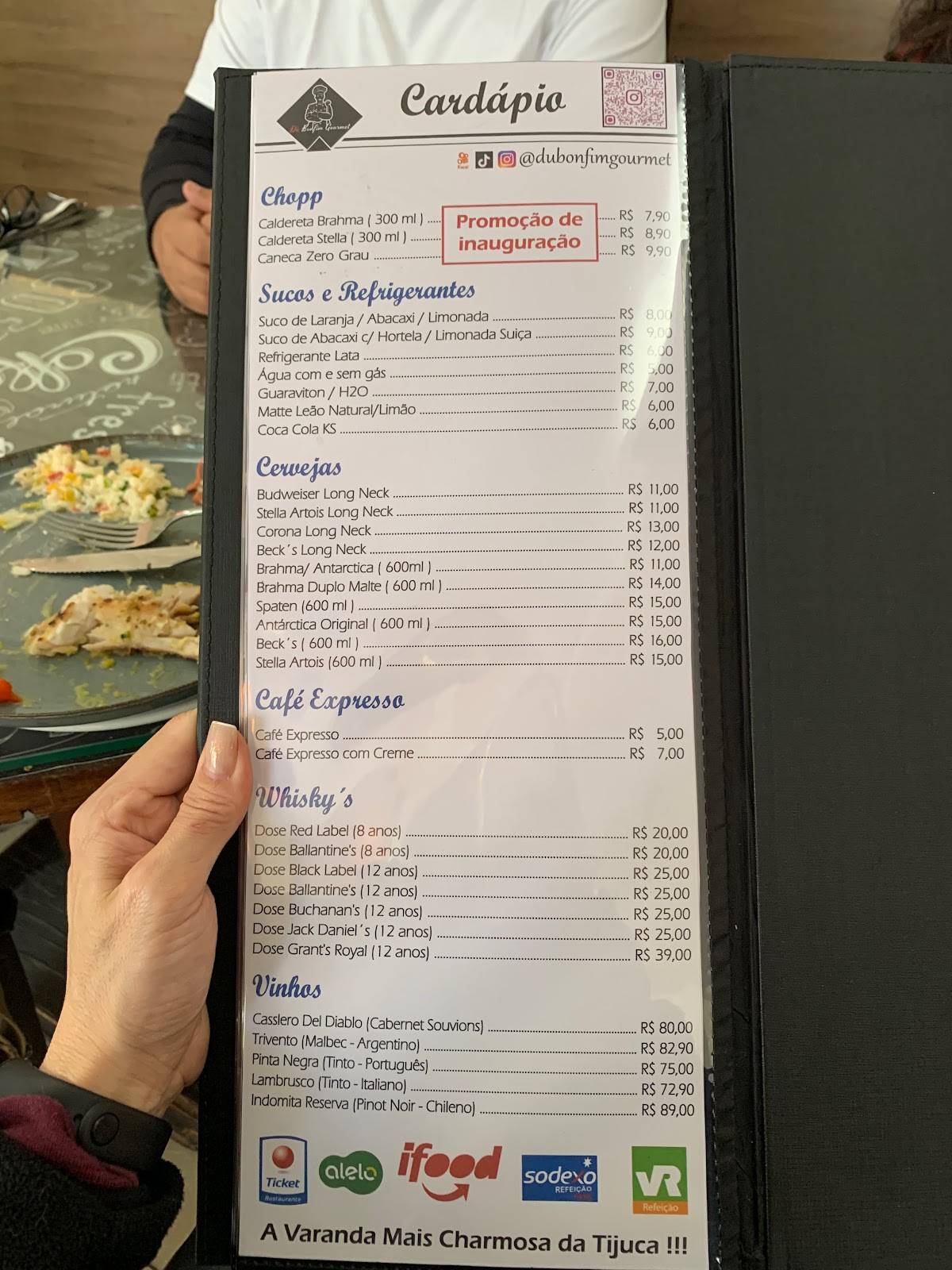 Dú Bonfim Gourmet - Tijuca Tênis Clube - Ed. Sede Segundo andar cardápio