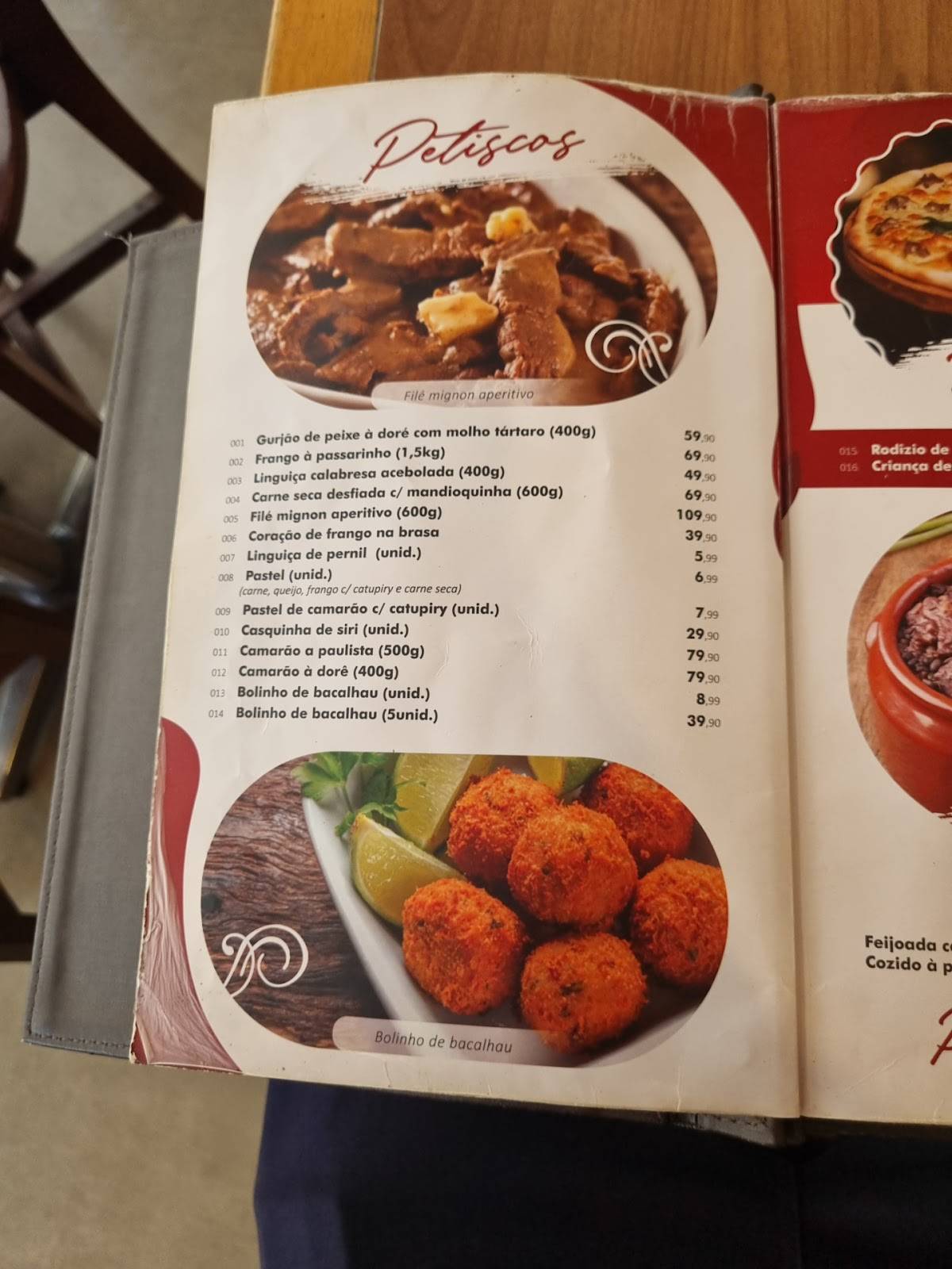 estaurante Graça da Vila - Jardim Guanabara cardápio