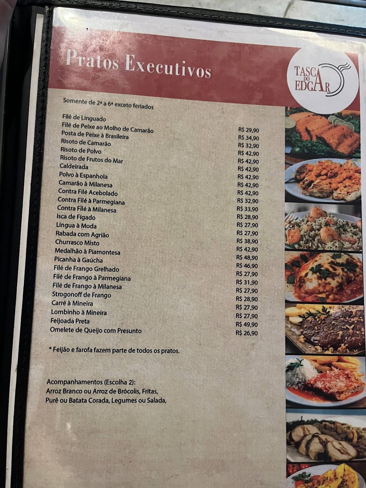 Tasca do Edgar cardápio