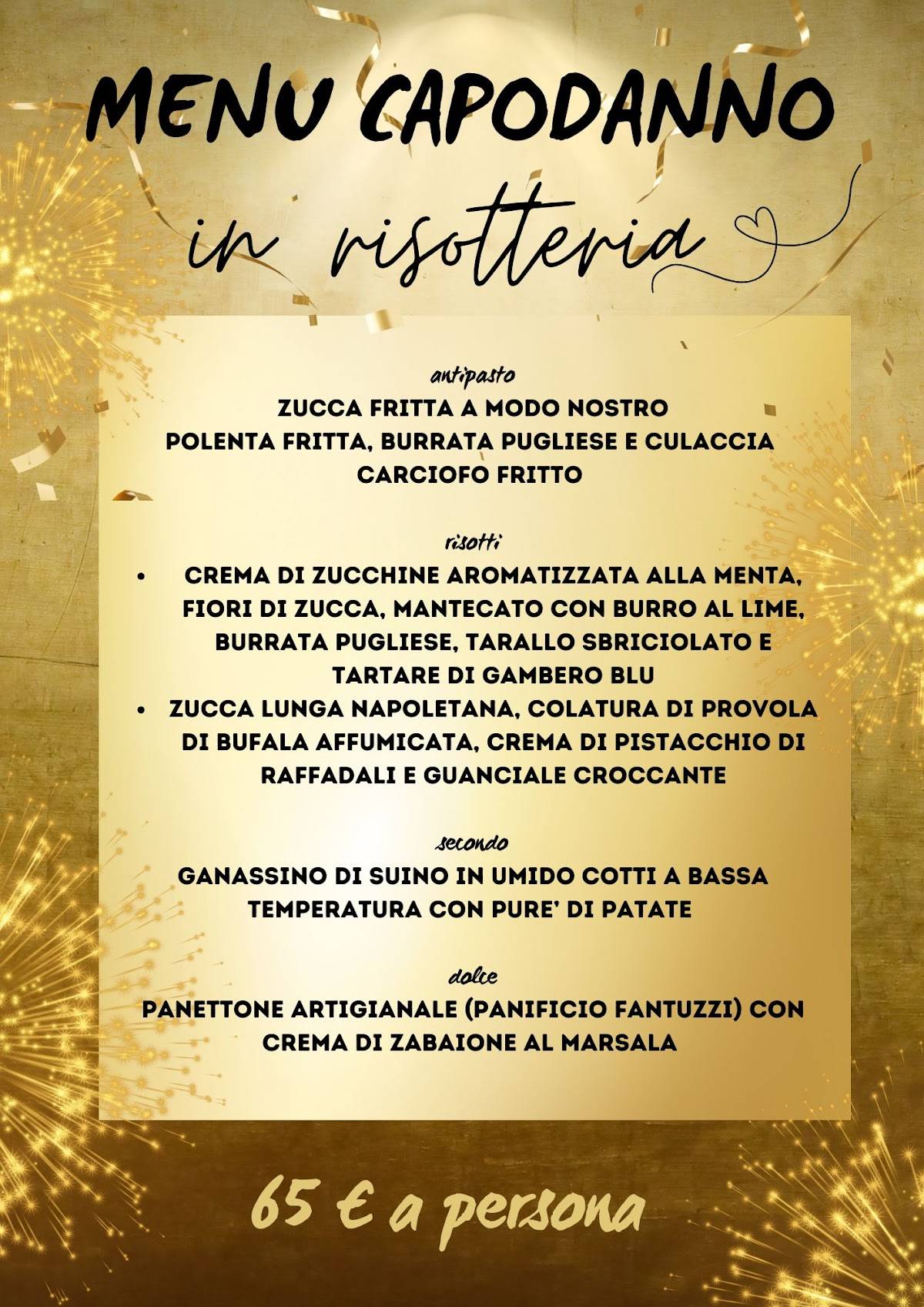 Menu di Risotto DAI C'ANDOM Cavriago 