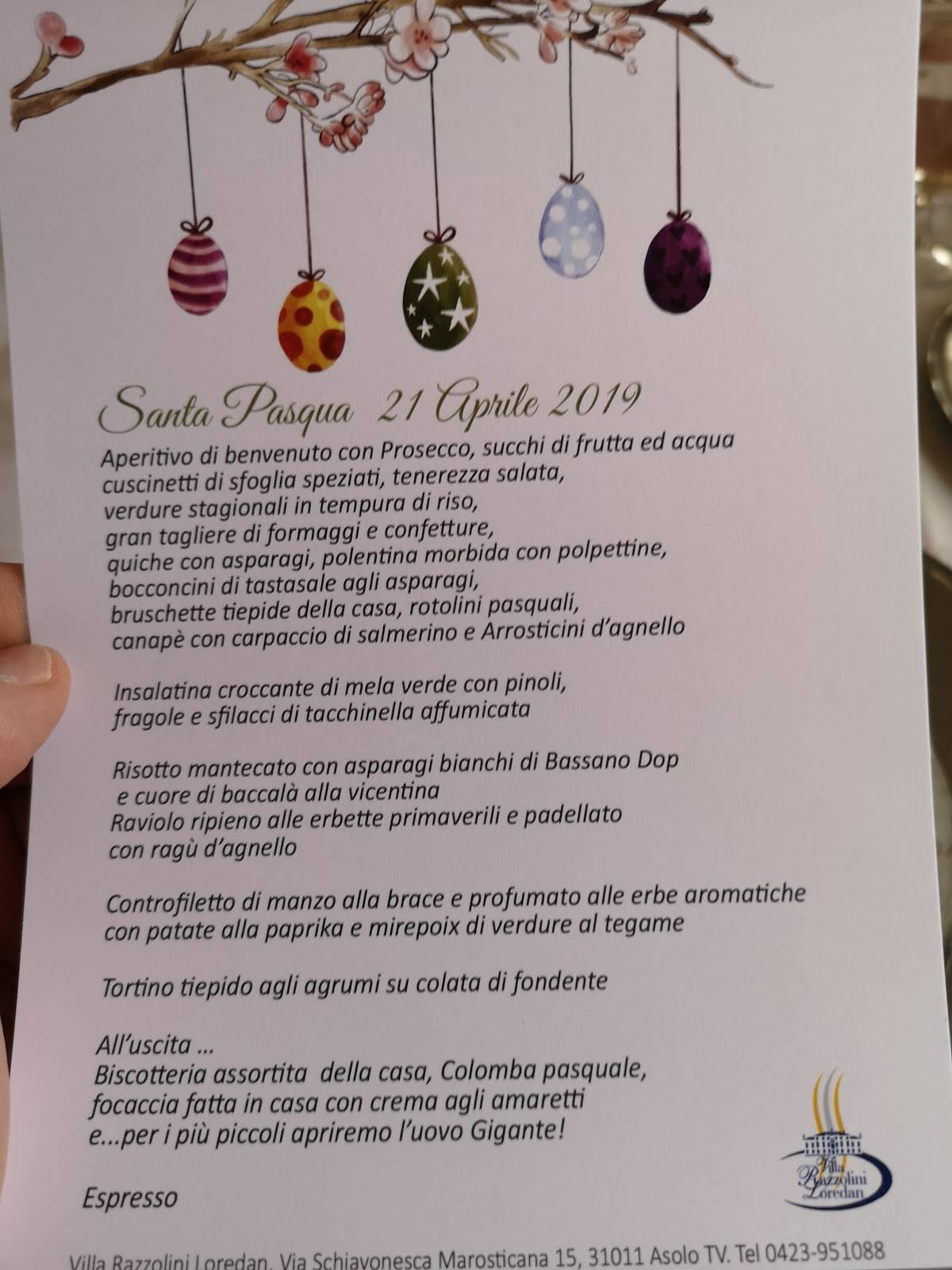 Menu di Ristorante Villa Razzolini Loredan 