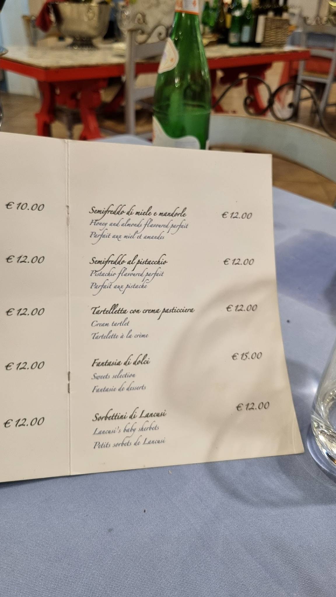 Menu di Ristorante Anzio da Alceste al Buon Gusto dal 1950 