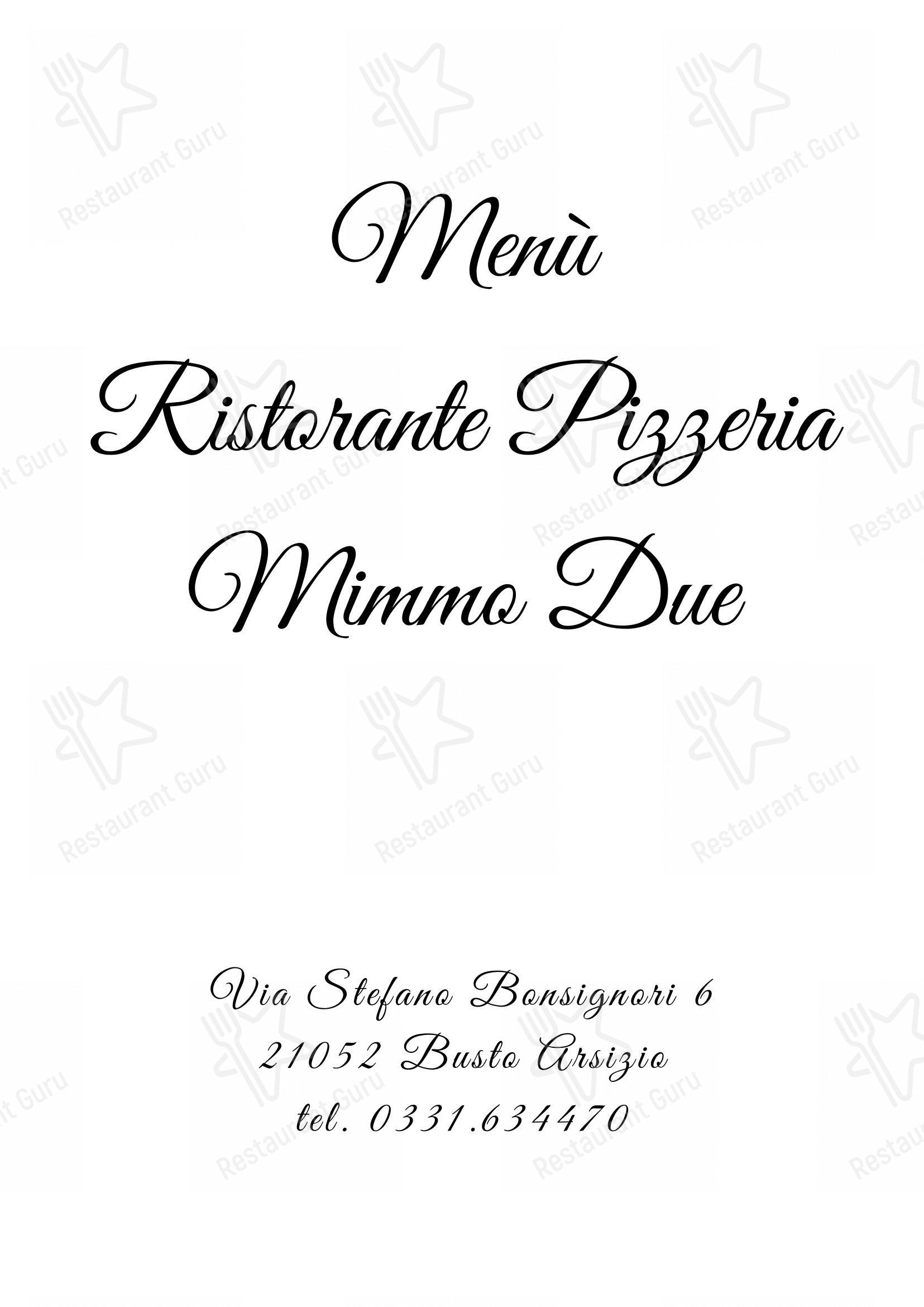 菜单 per Ristorante Bar Pizzeria Mimmo 2 in Busto Arsizio